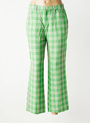 Pantalon droit tissage popeline taille normale vert HOD femme
