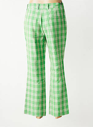 Pantalon droit tissage popeline taille normale vert HOD femme