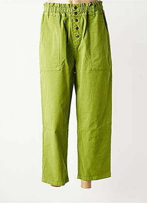 Pantalon 7/8 stretch taille normale vert HOD femme