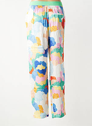 Pantalon droit tissage popeline taille normale bleu HOD femme