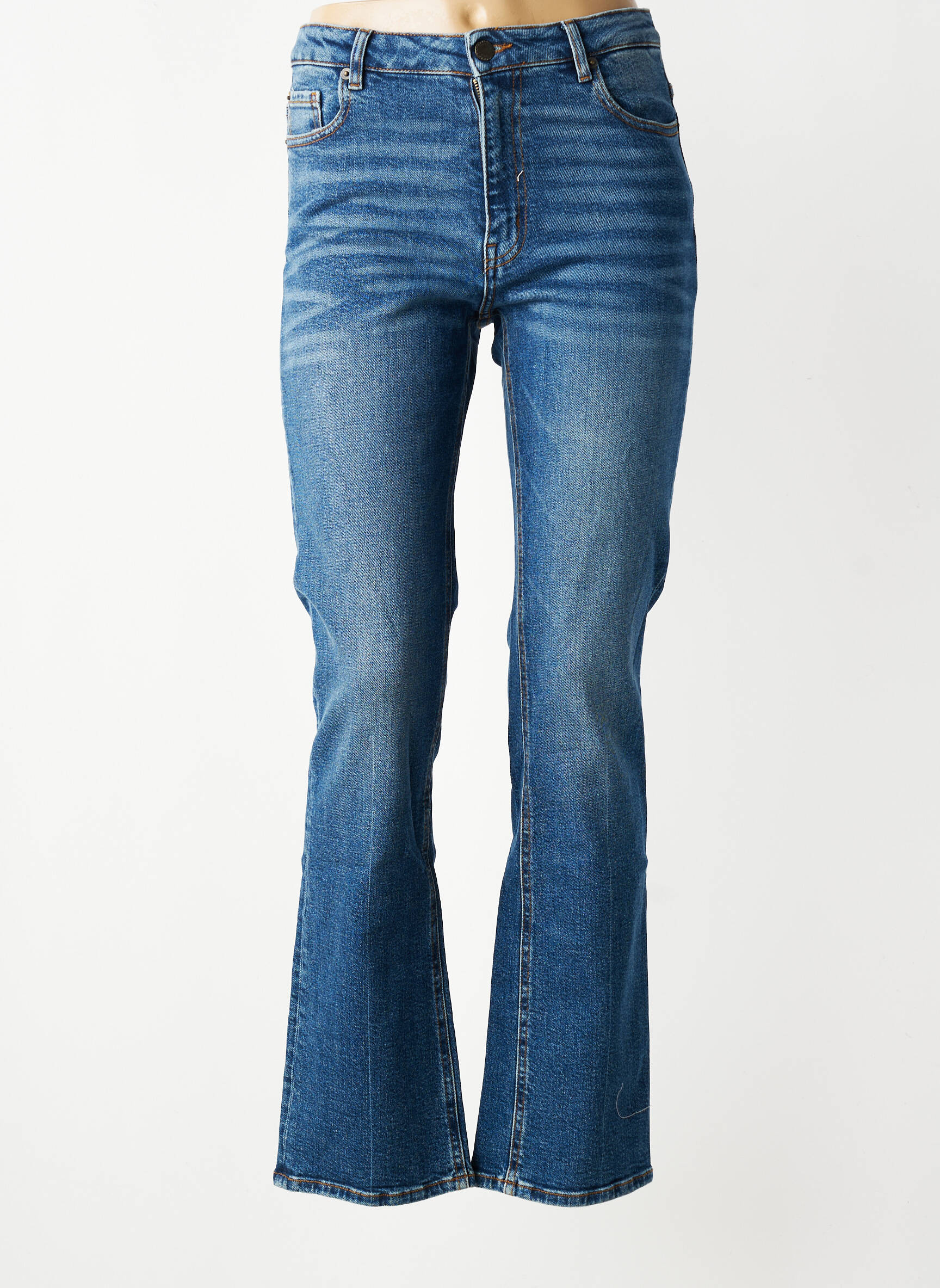 Jean coupe flare stretch taille normale bleu BERENICE femme