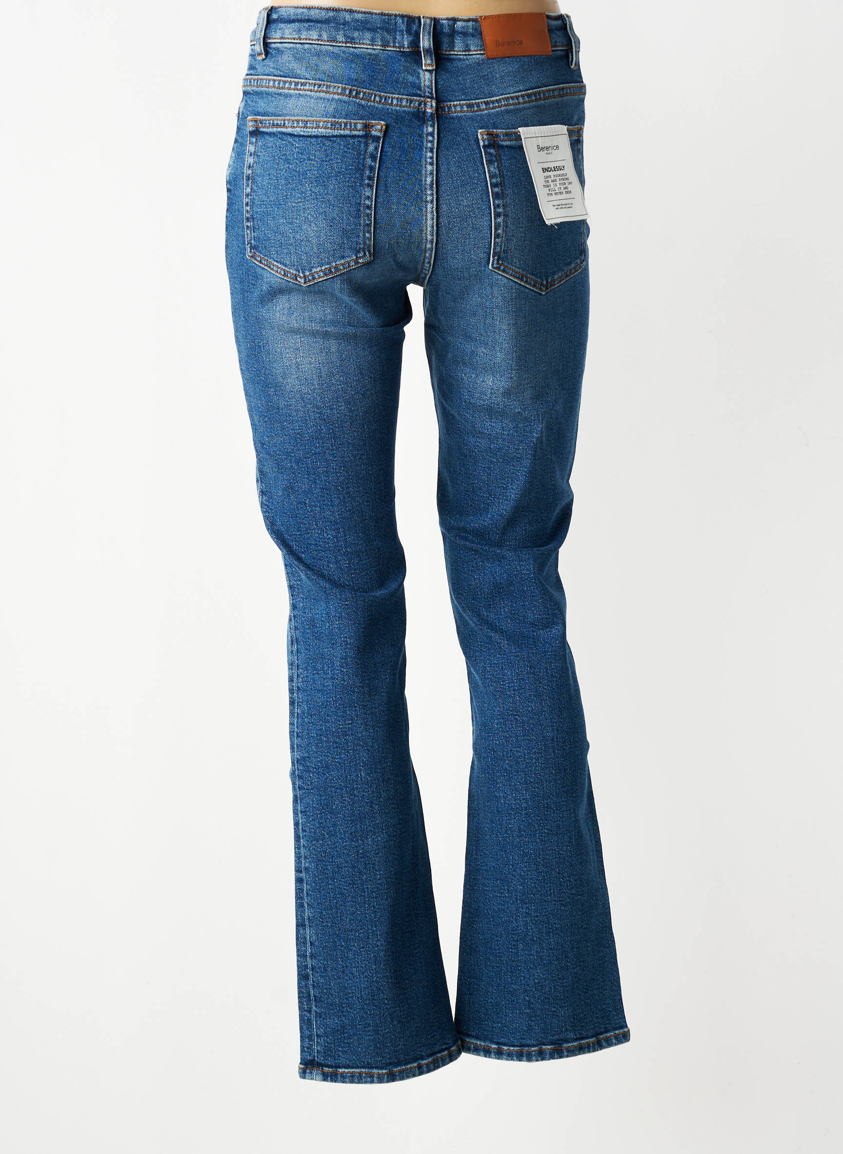 Jean coupe flare stretch taille normale bleu BERENICE femme