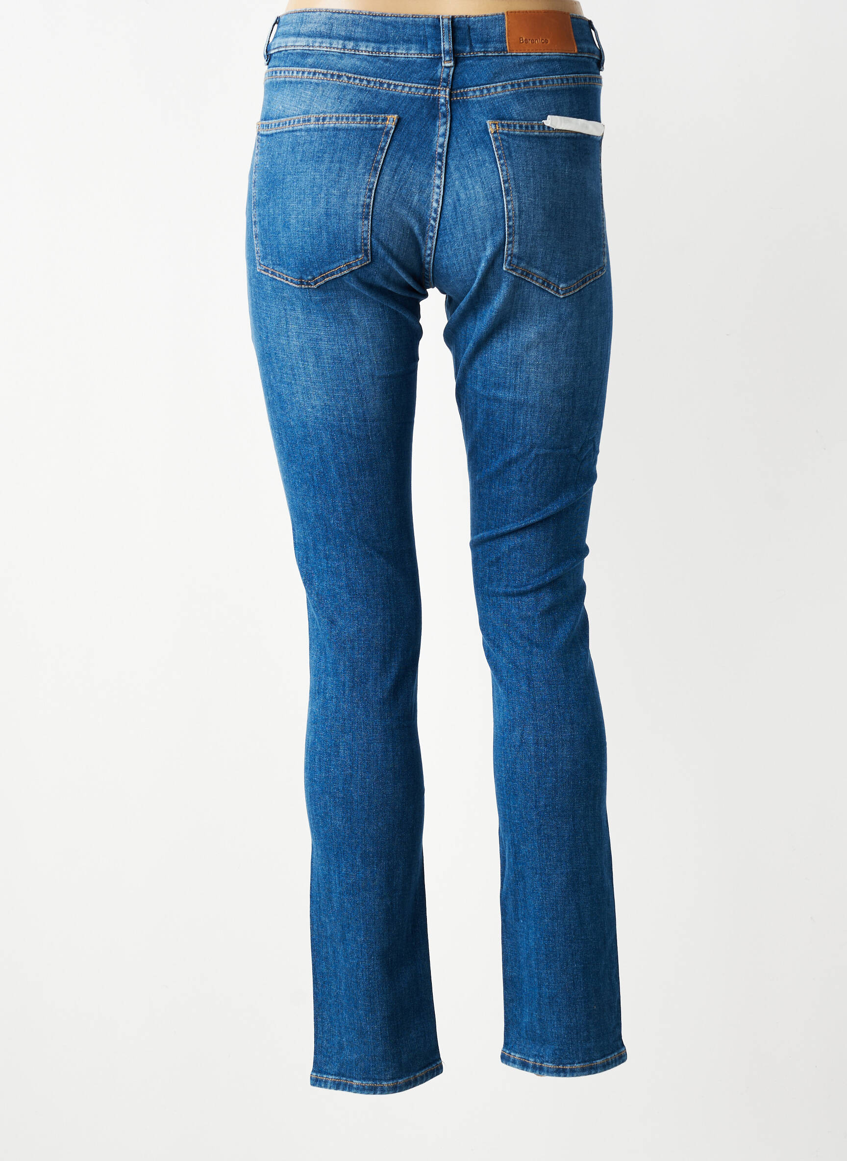 Jeans coupe slim stretch taille normale bleu BERENICE femme