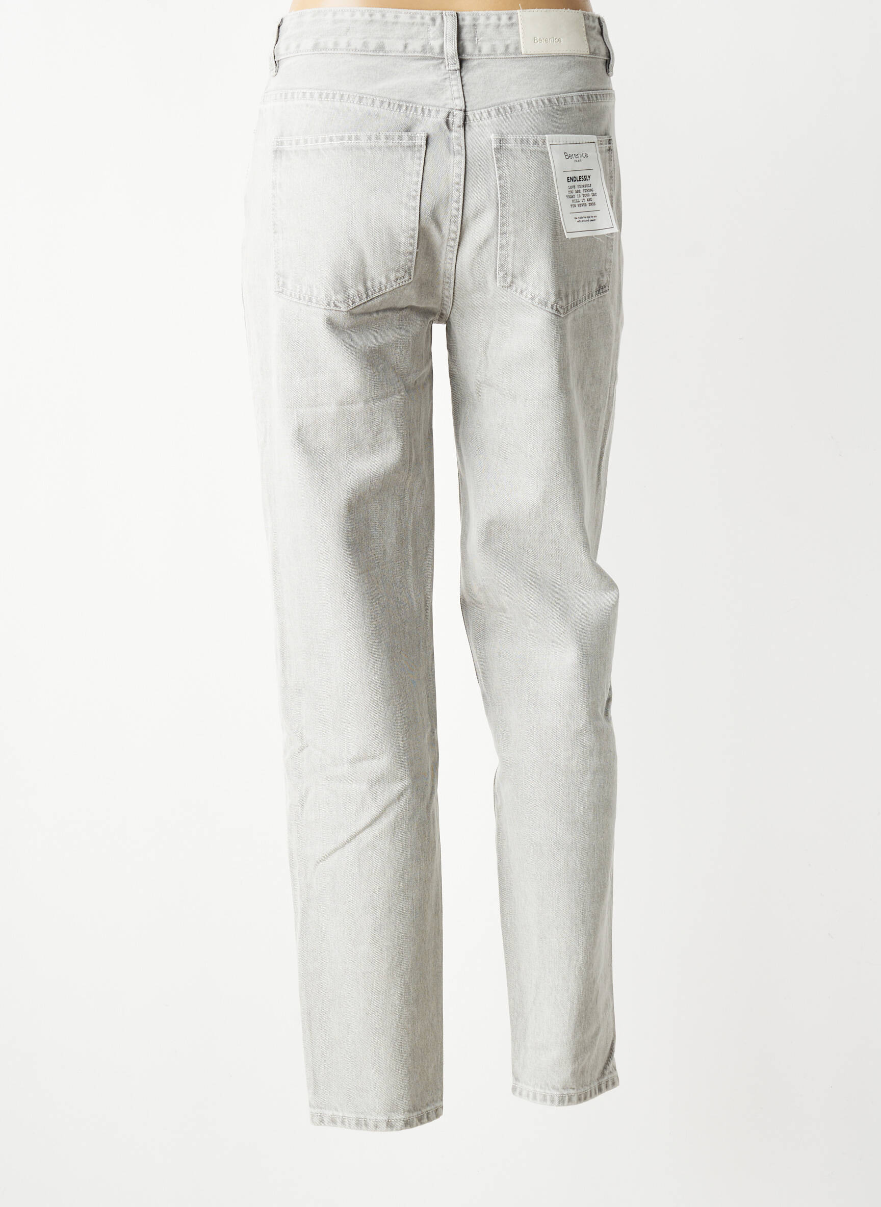 Jeans coupe droite taille normale taille normale gris BERENICE femme