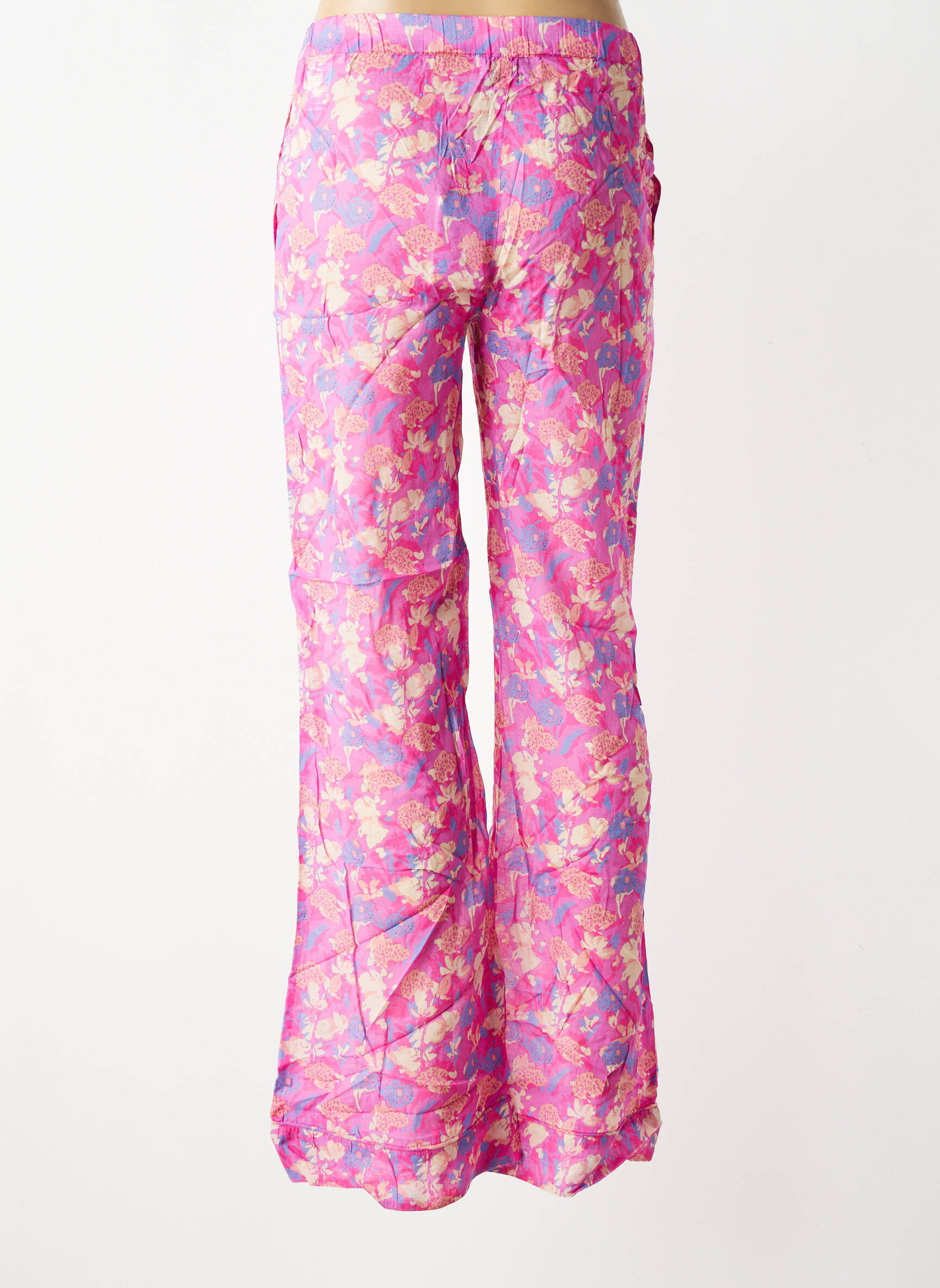 Pantalon droit taille élastique taille normale rose BERENICE femme