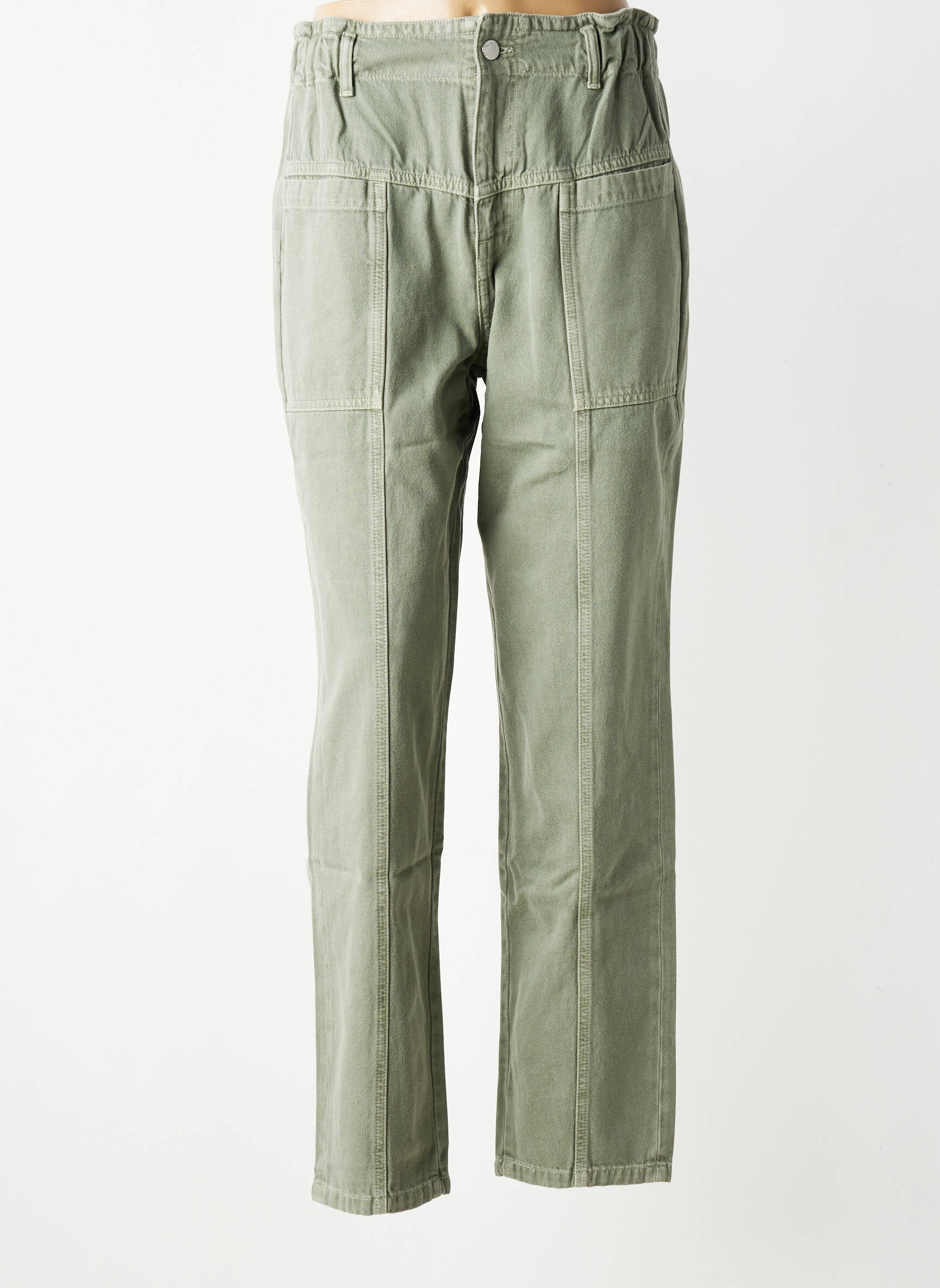 Jeans coupe droite taille normale taille normale vert BERENICE femme