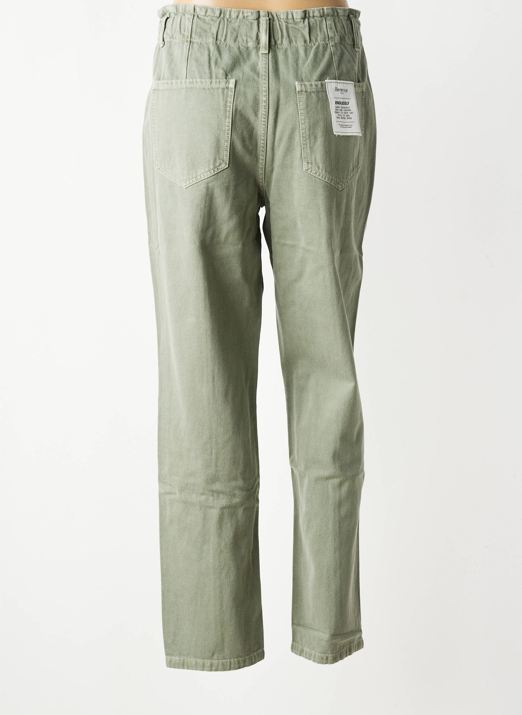 Jeans coupe droite taille normale taille normale vert BERENICE femme
