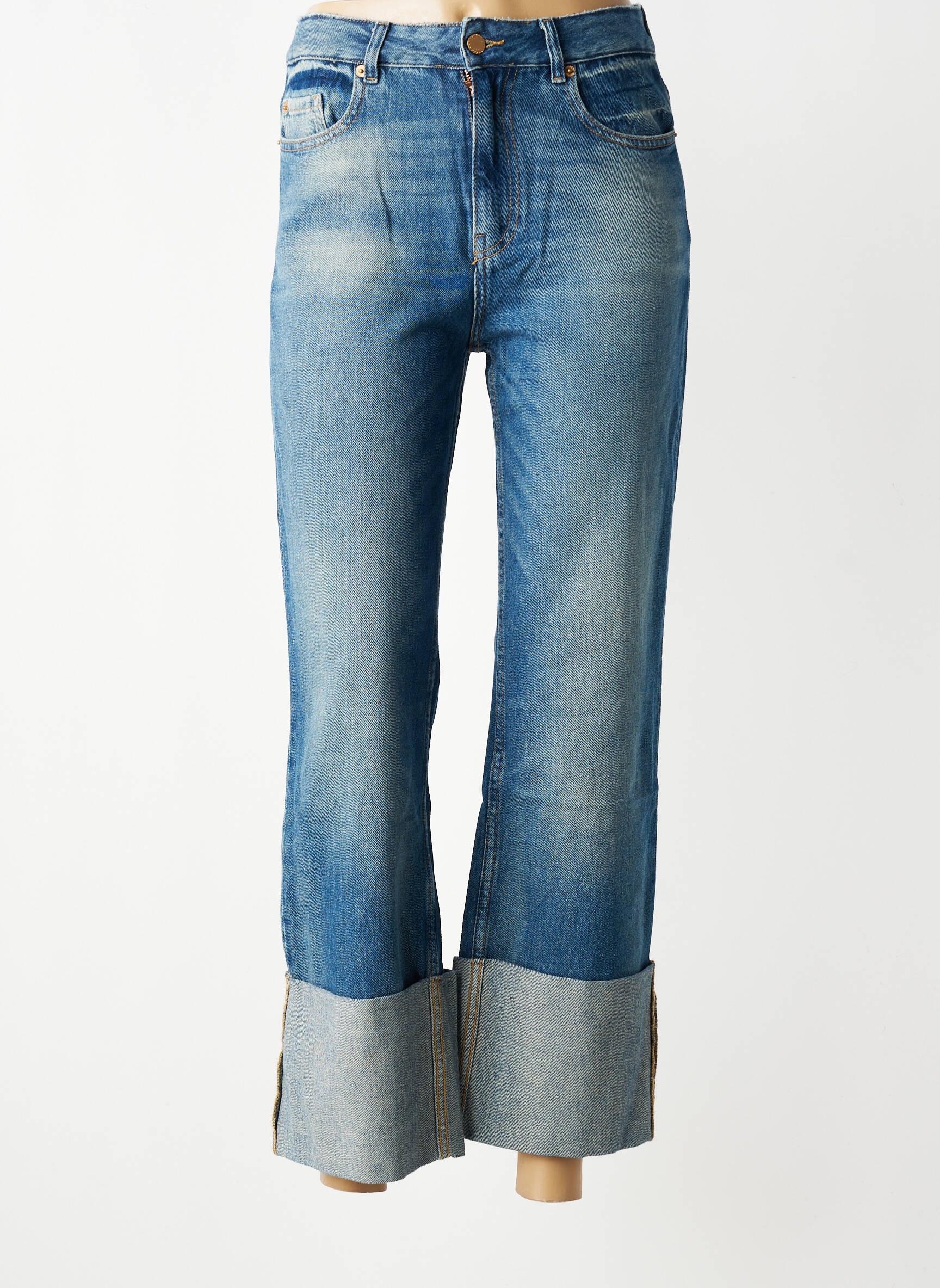 Jeans coupe droite taille normale taille normale bleu BERENICE femme