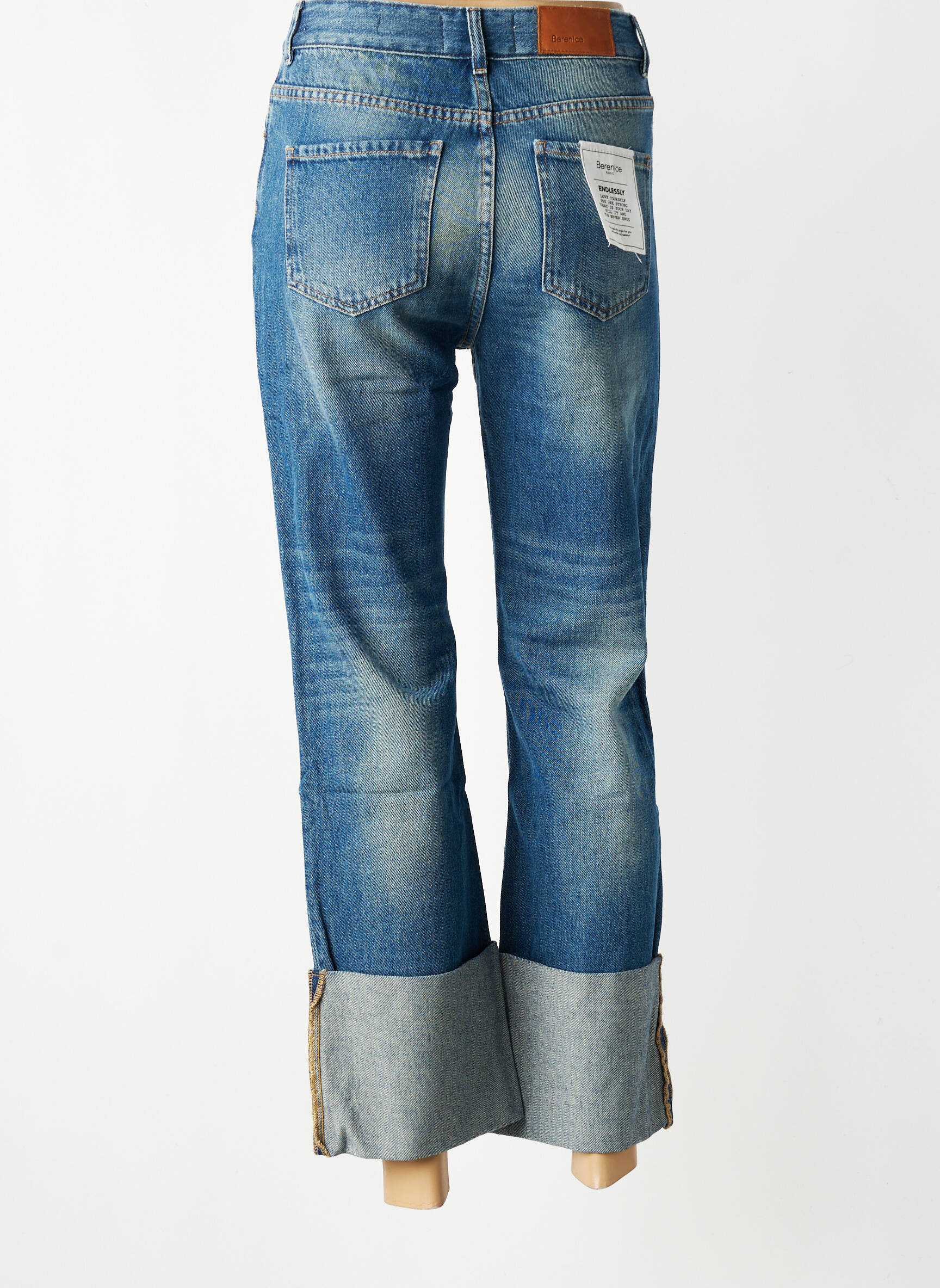 Jeans coupe droite taille normale taille normale bleu BERENICE femme