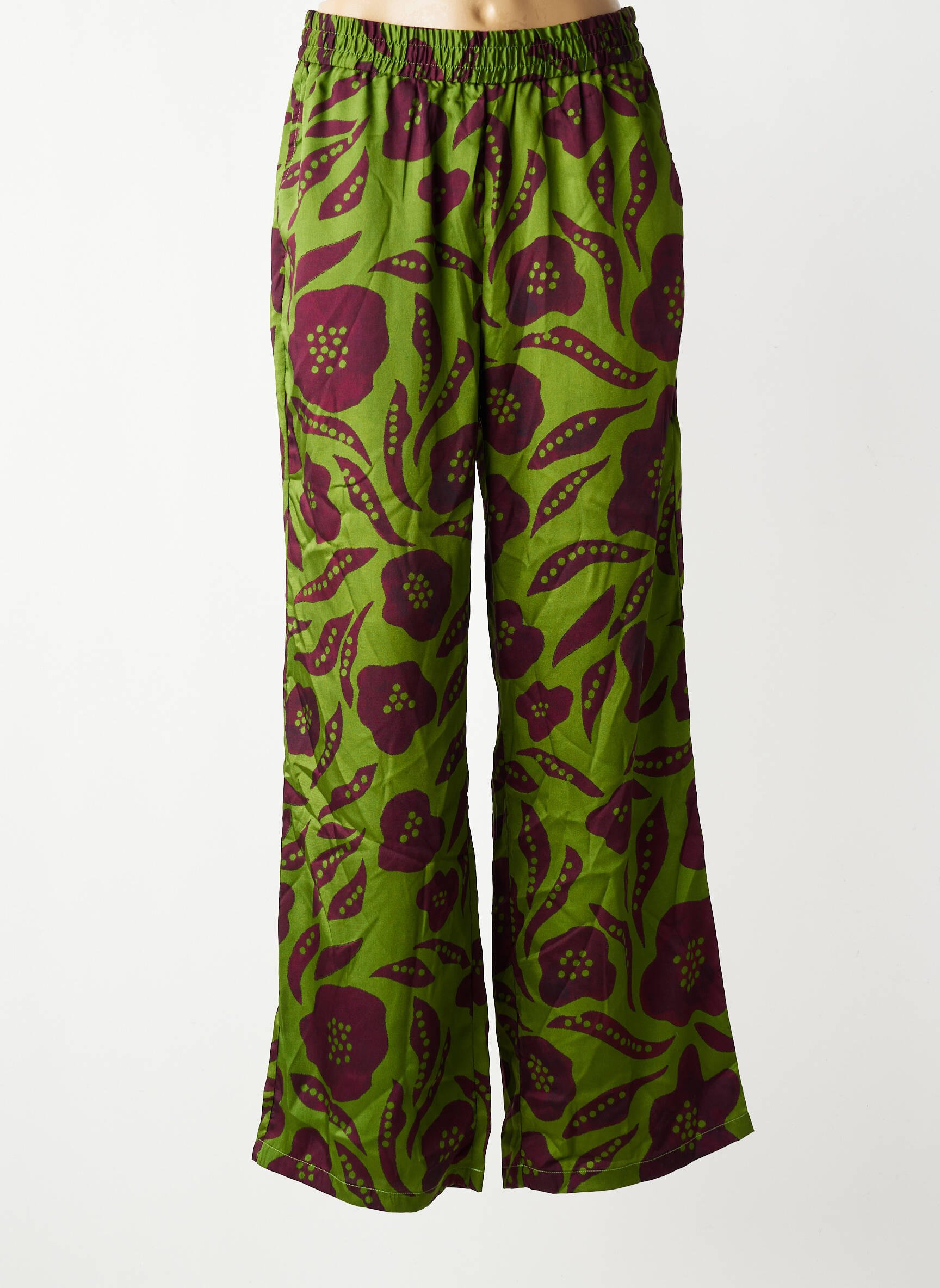 Pantalon large poches taille normale vert HOD femme