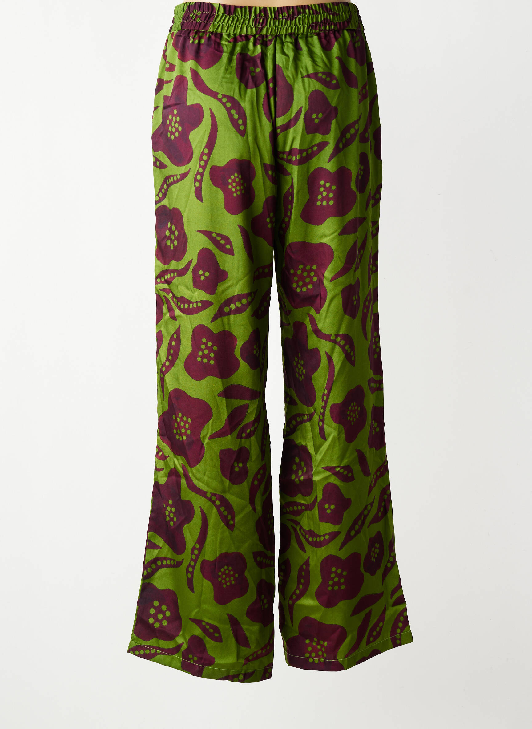 Pantalon large poches taille normale vert HOD femme