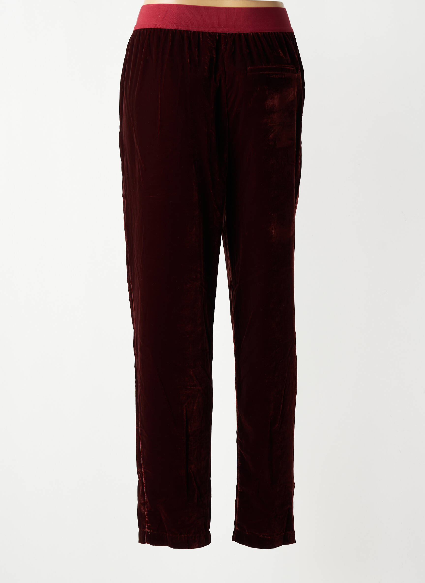 Pantalon droit taille élastique taille normale rouge HOD femme
