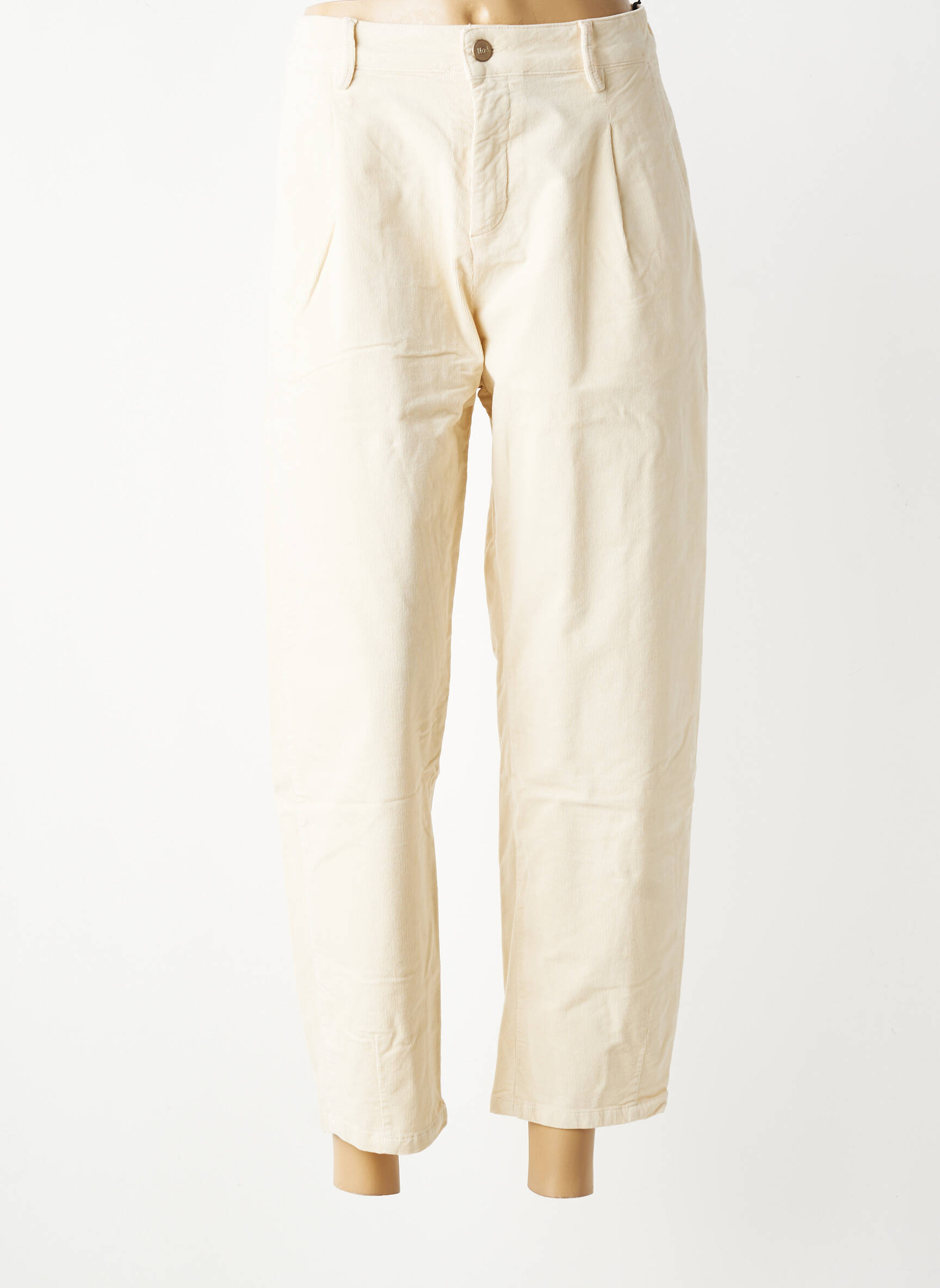 Pantalon 7/8 stretch taille normale beige HOD femme