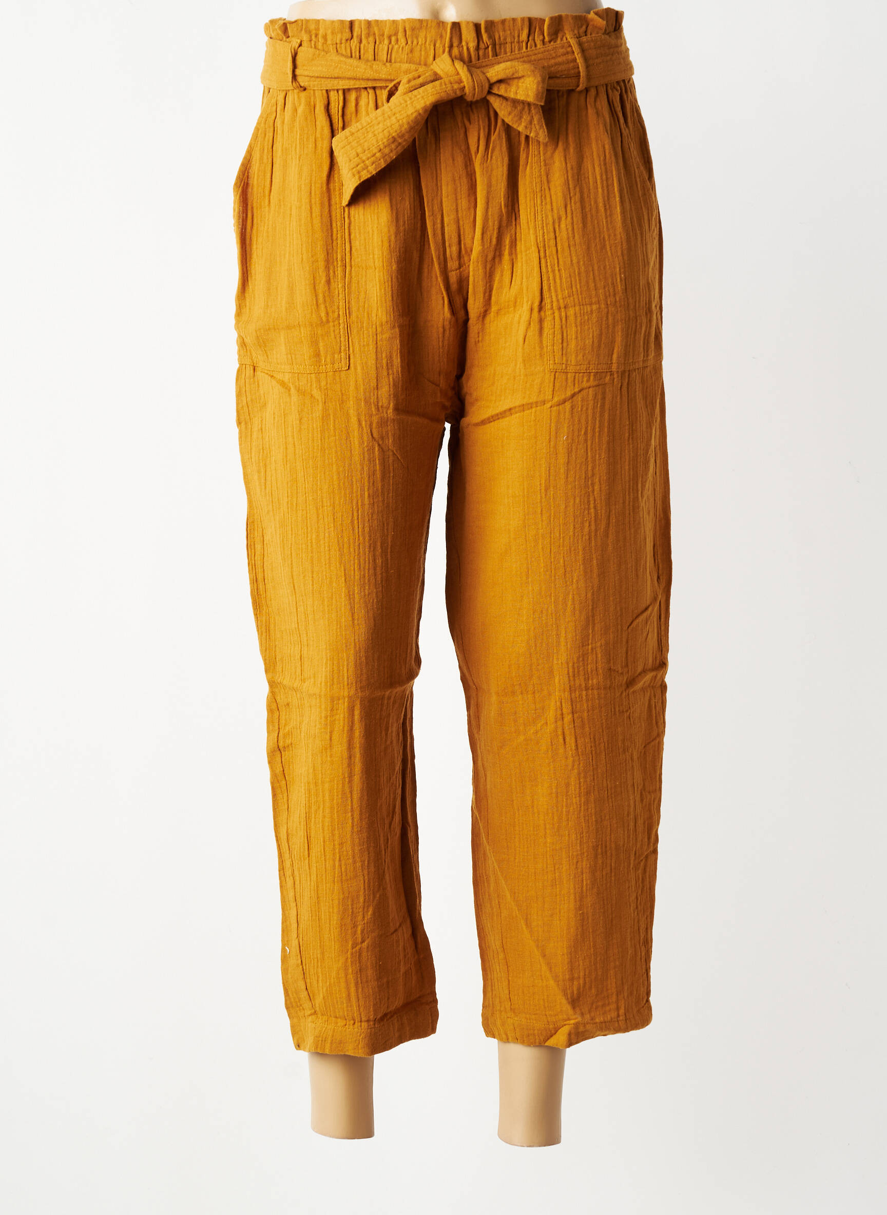 Pantalon 7/8 taille élastique taille normale marron HOD femme