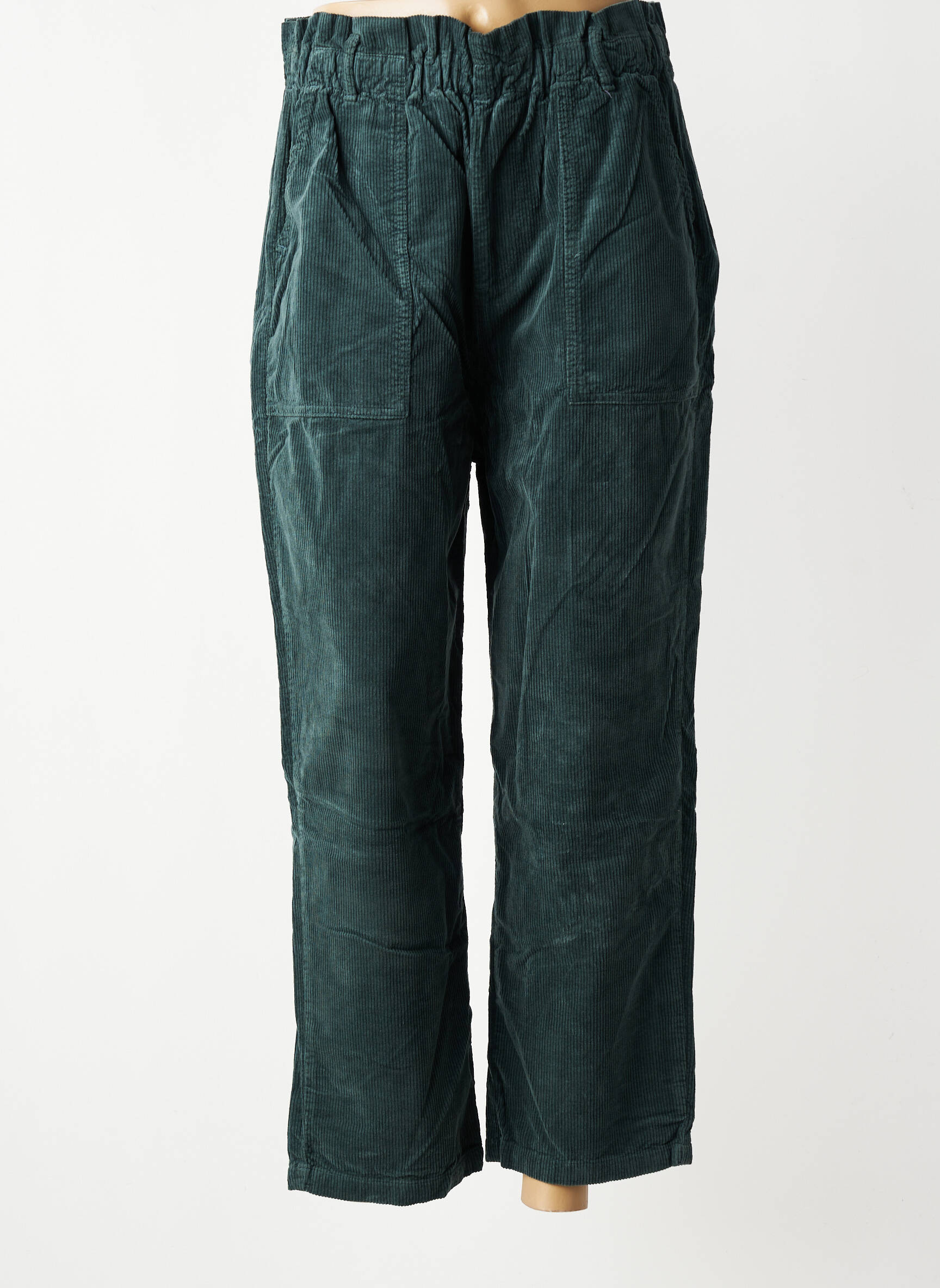 Pantalon droit stretch taille normale vert HOD femme