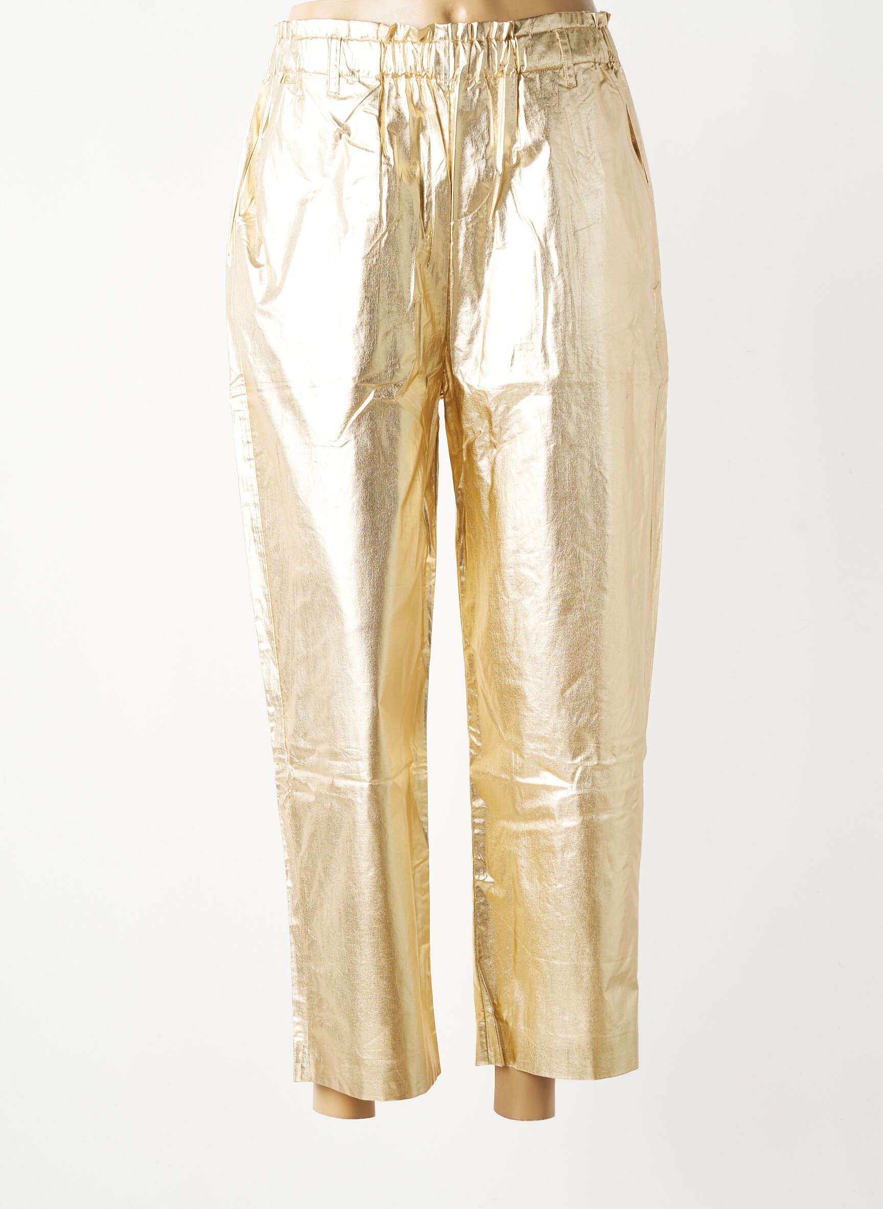 Pantalon 7/8 taille élastique taille normale or HOD femme