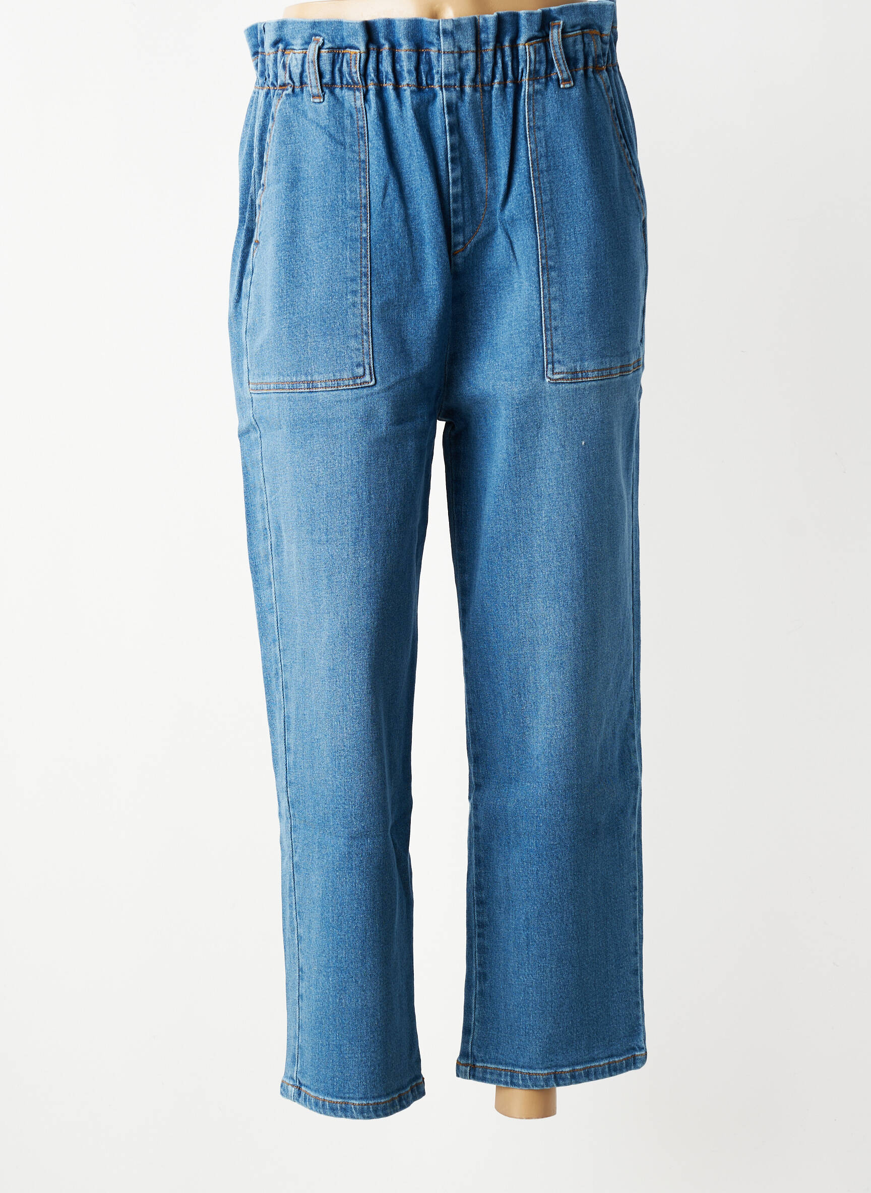 Jeans coupe droite taille normale taille normale bleu HOD femme