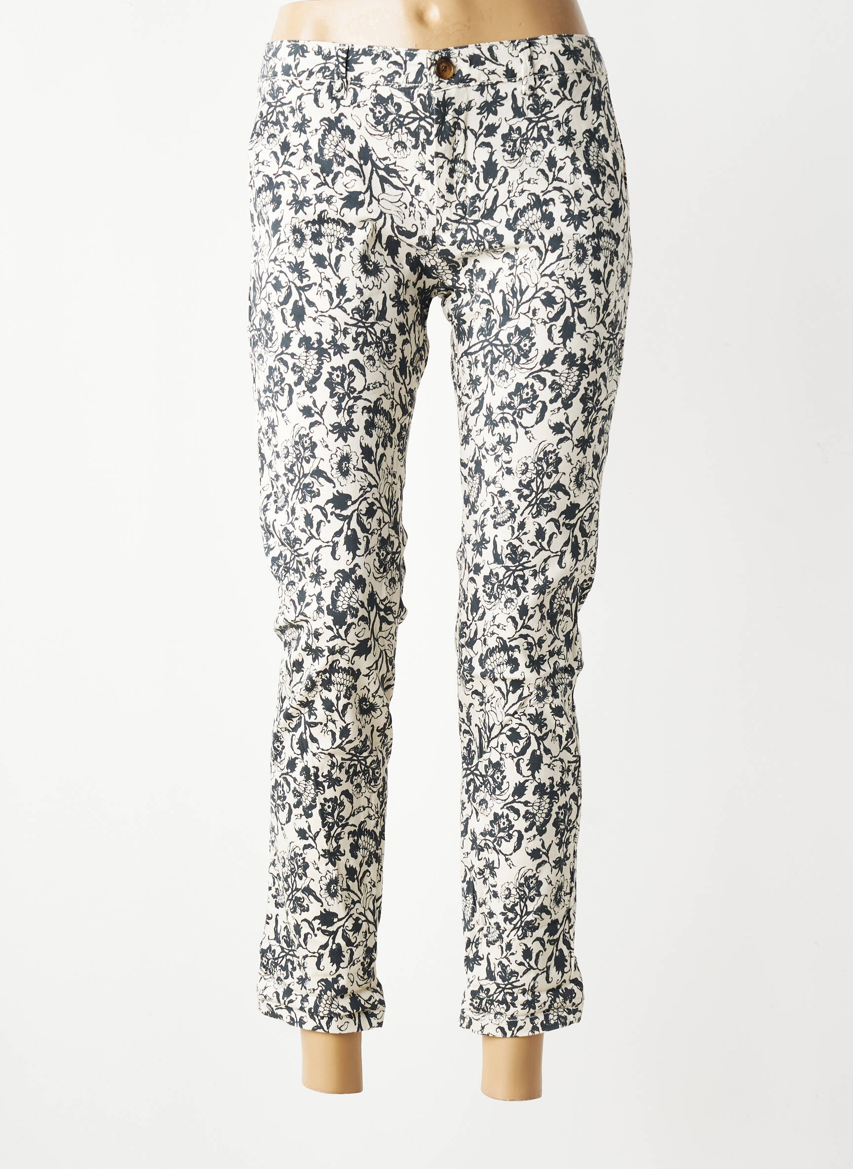 Pantalon 7/8 stretch taille normale blanc HOD femme