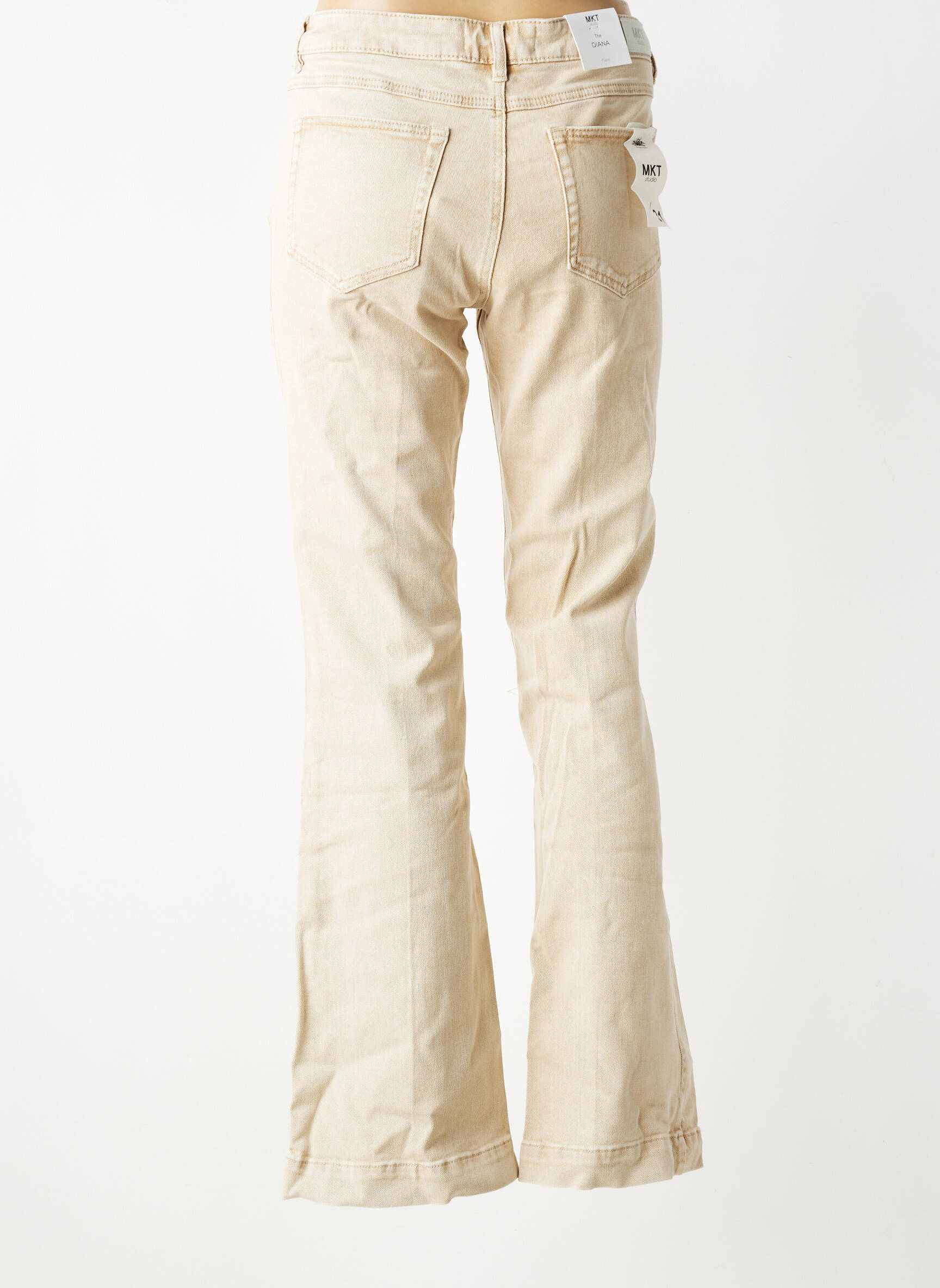 Jean coupe flare stretch taille normale beige MKT STUDIO femme