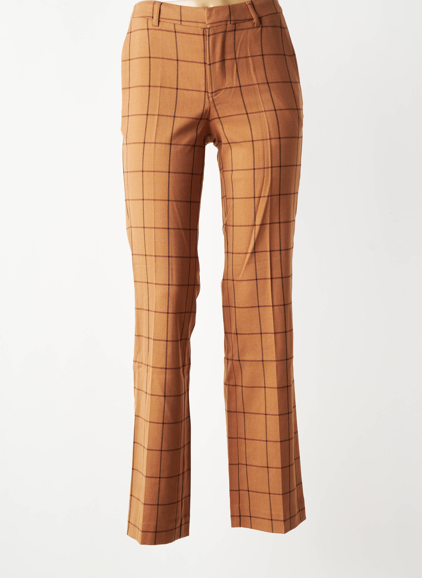 Pantalon droit stretch taille normale marron MKT STUDIO femme