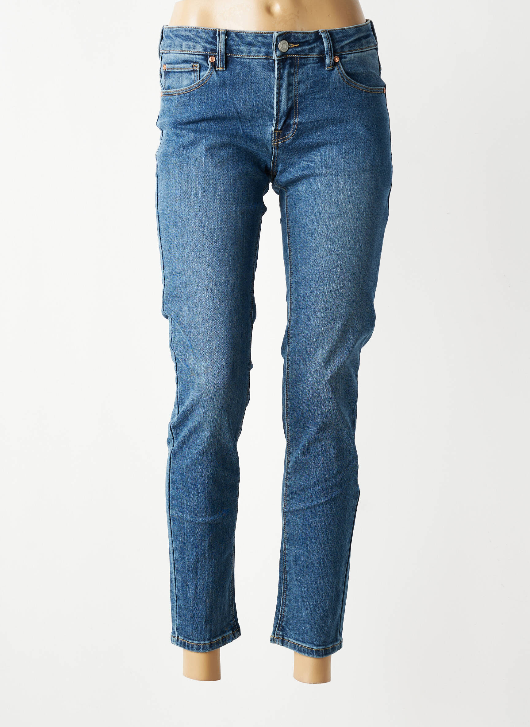 Jeans coupe slim stretch taille normale bleu MKT STUDIO femme