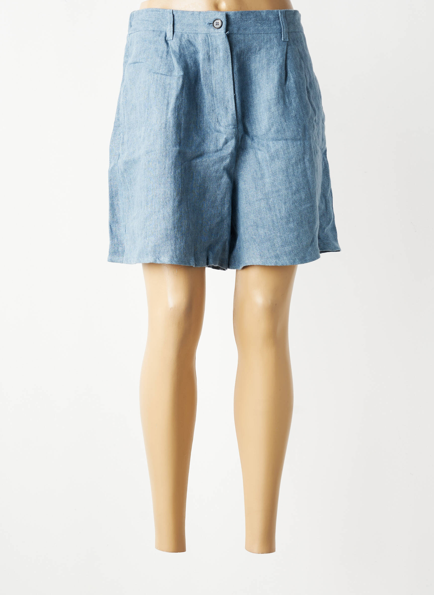 Short fermeture zippée sous rabat boutonné taille normale bleu HOD femme