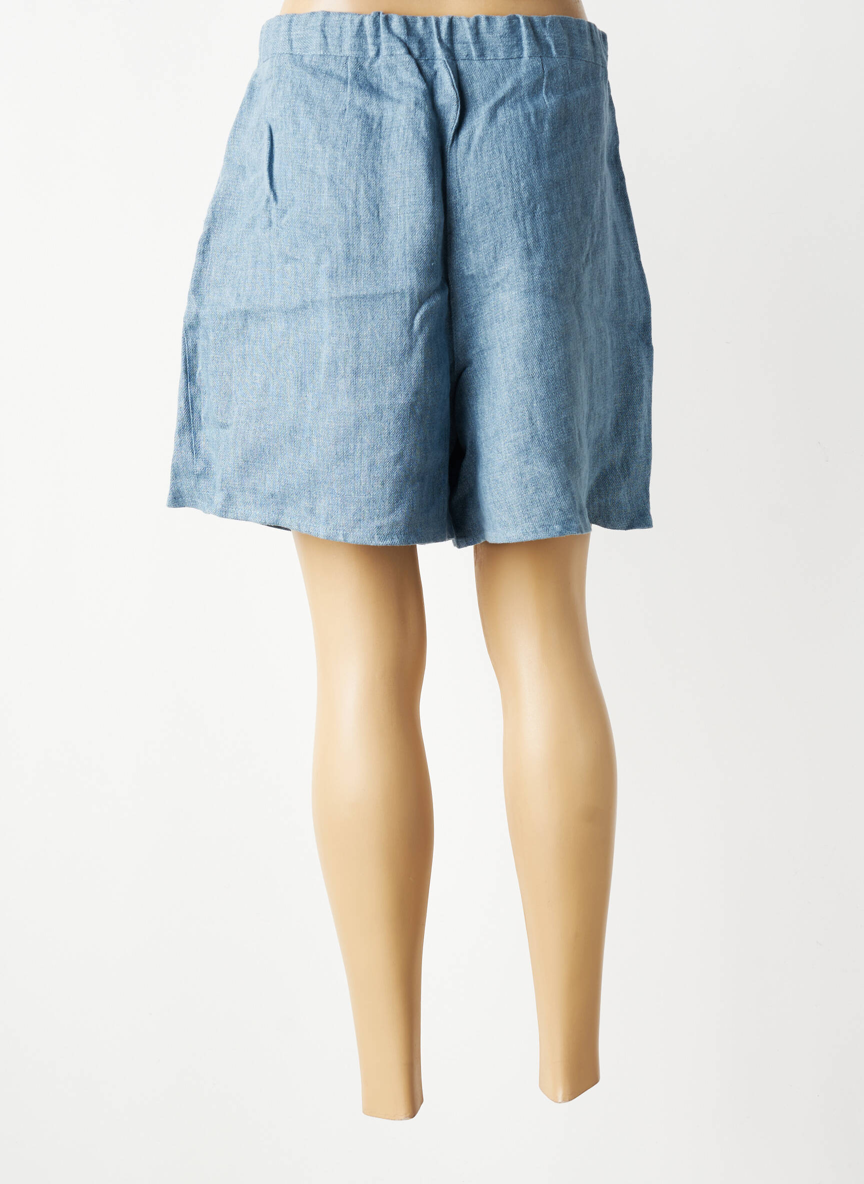 Short fermeture zippée sous rabat boutonné taille normale bleu HOD femme