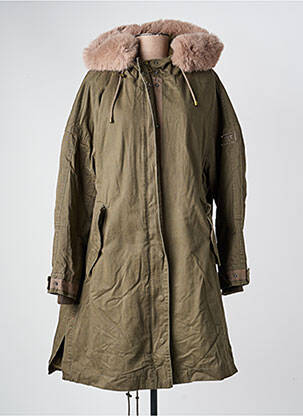 Parka manches longues a capuche vert FIVE femme