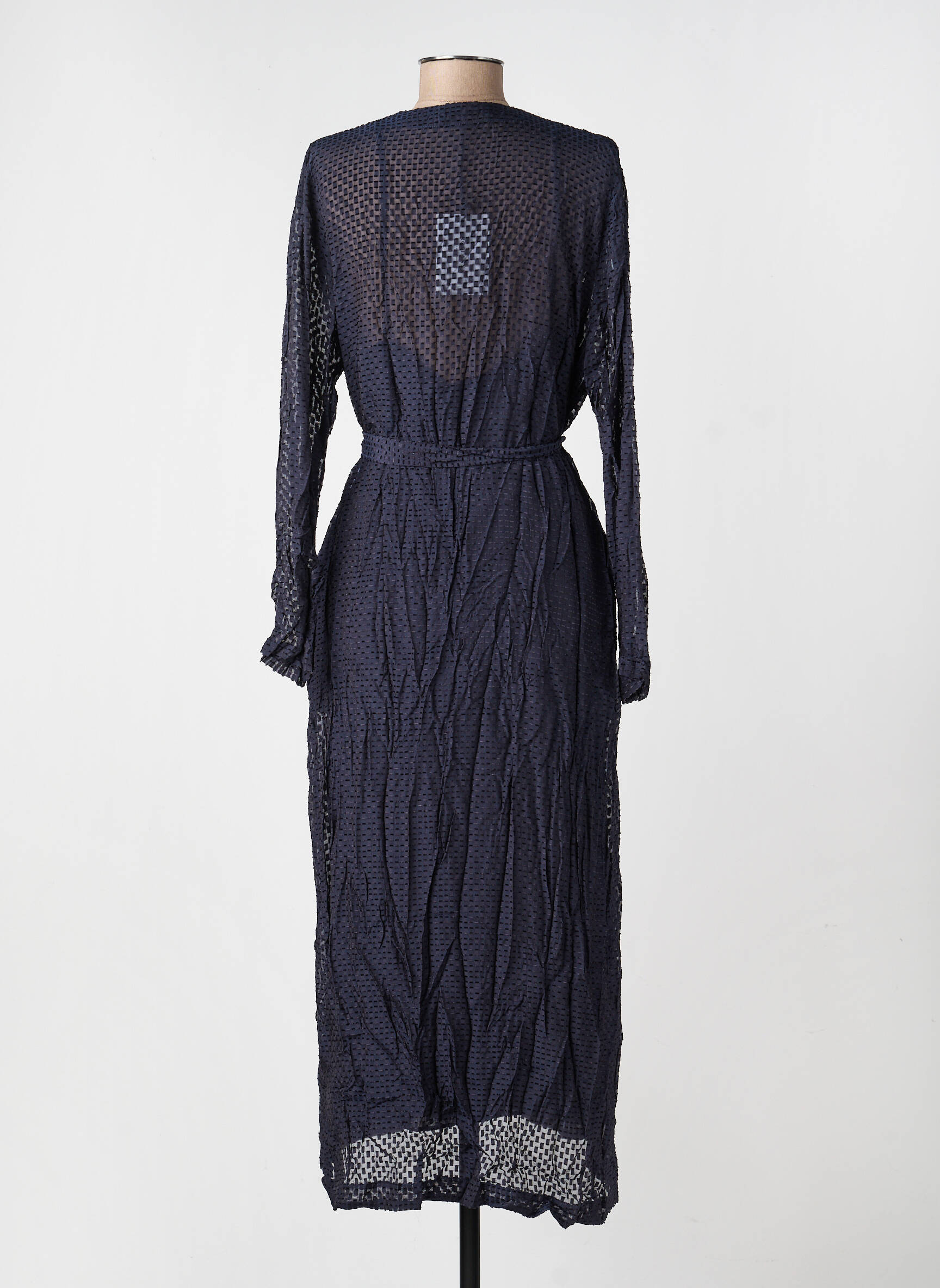 Robe longue manches longues manches longues bleu ROSEANNA femme