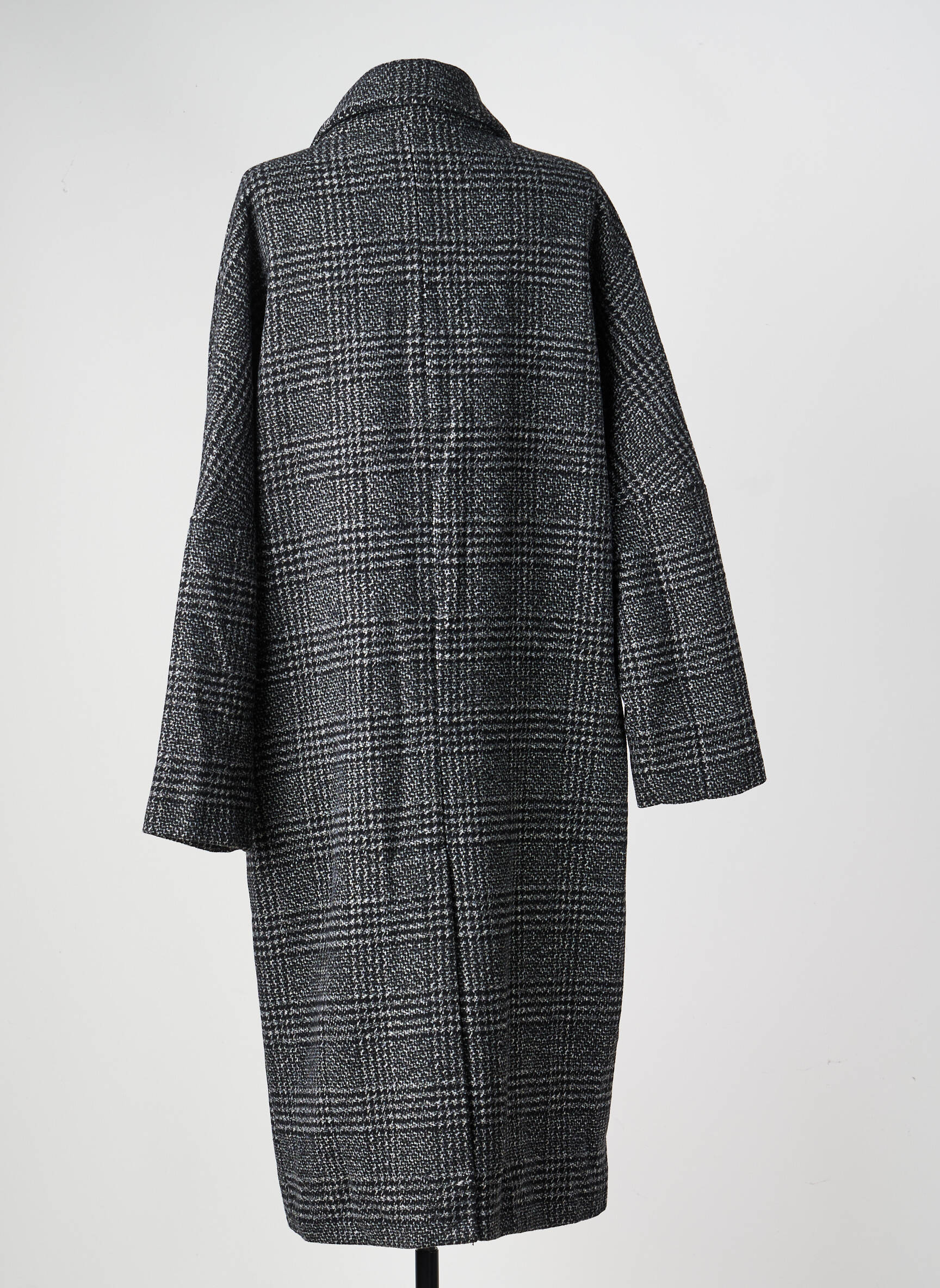 Manteau long coupe cintrée sans capuche gris MKT STUDIO femme