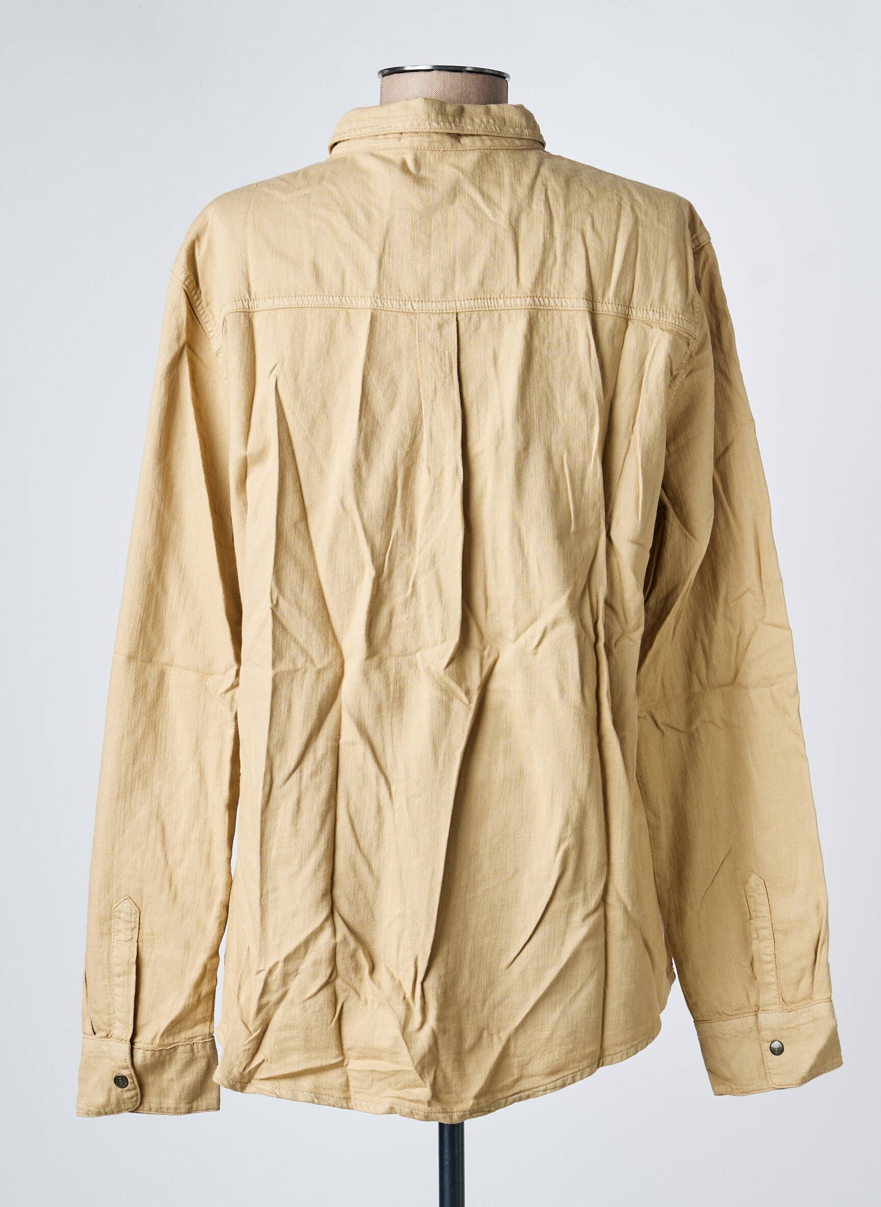 Chemisier coupe cintrée manches longues beige FIVE femme