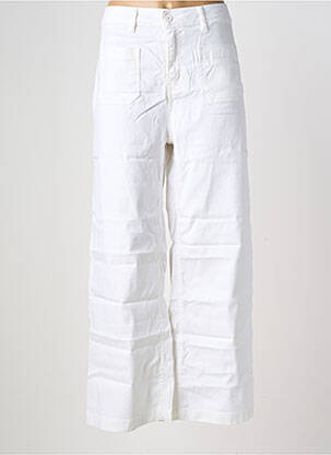 Pantalon large fermeture zippée sous rabat boutonné taille normale blanc FIVE femme