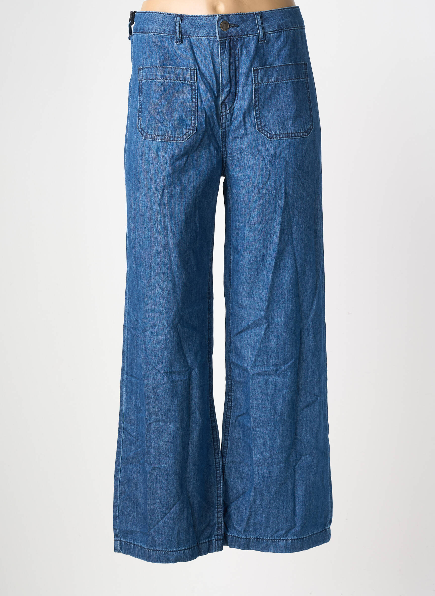 Jeans coupe large tissage brut taille normale bleu FIVE femme