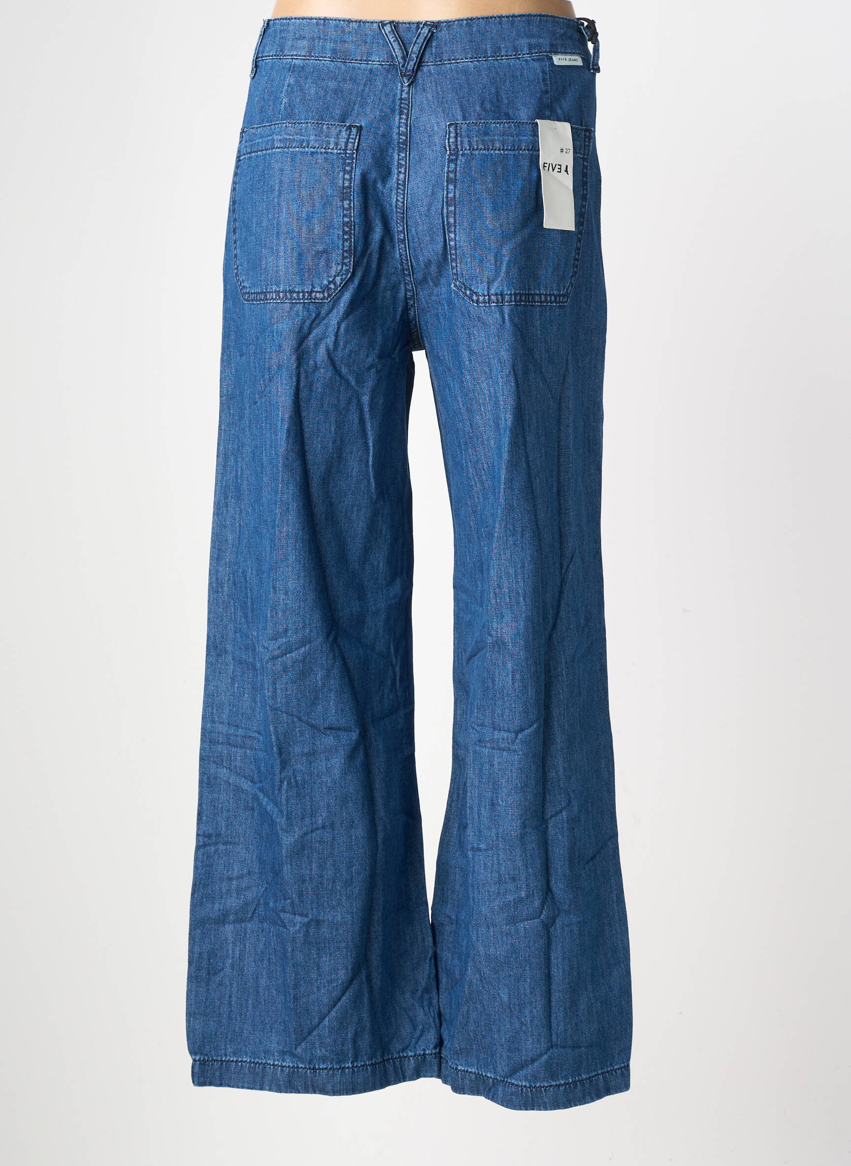 Jeans coupe large tissage brut taille normale bleu FIVE femme