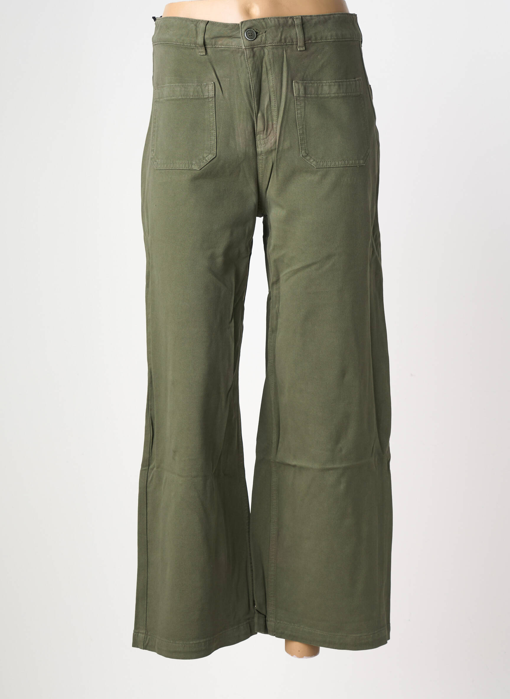 Pantalon flare taille normale taille normale vert FIVE femme