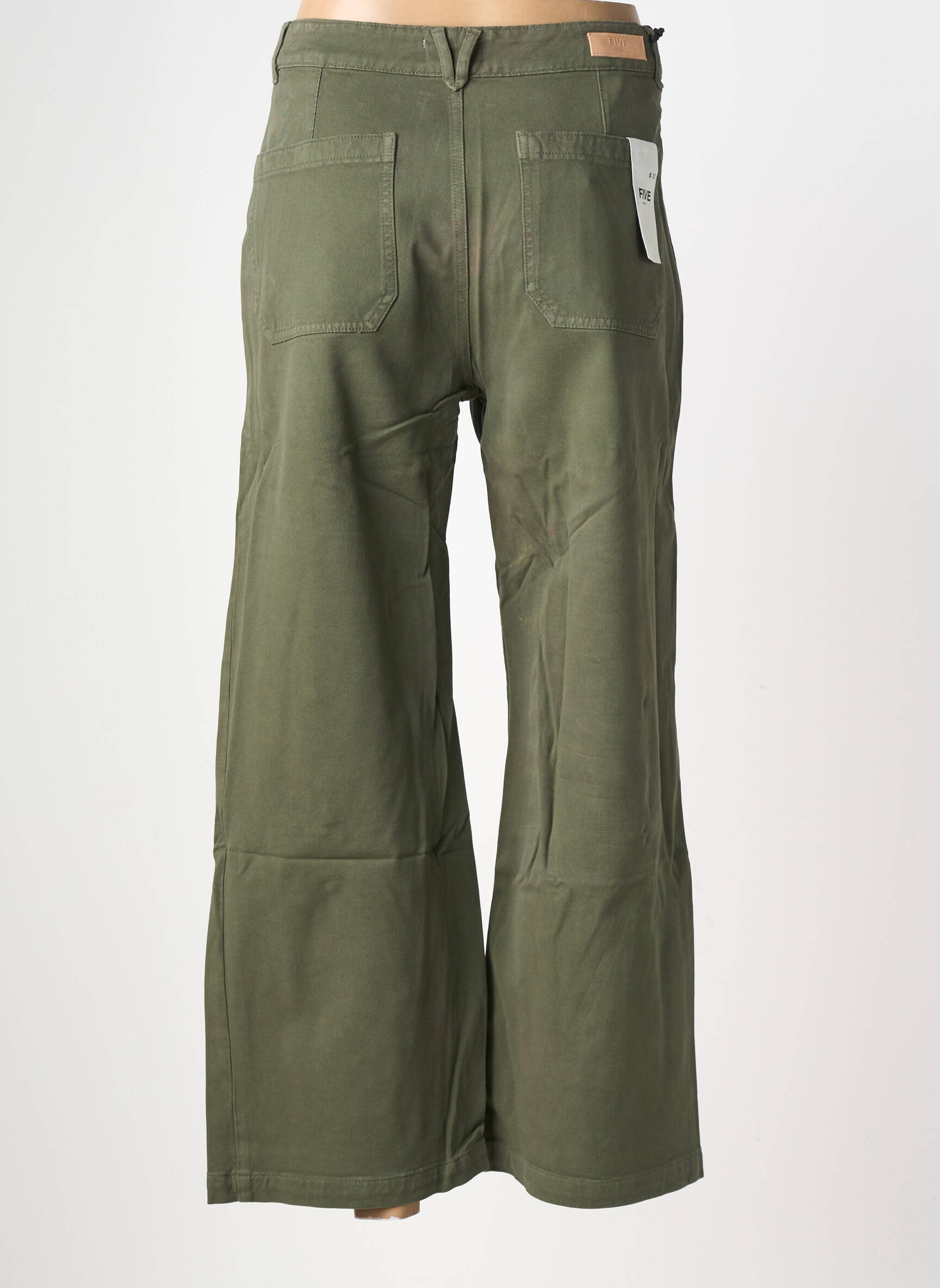 Pantalon flare taille normale taille normale vert FIVE femme