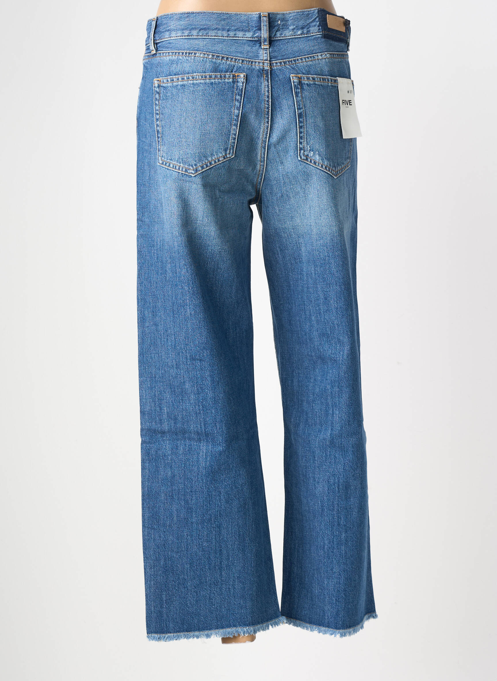 Jeans coupe droite taille normale taille normale bleu FIVE femme