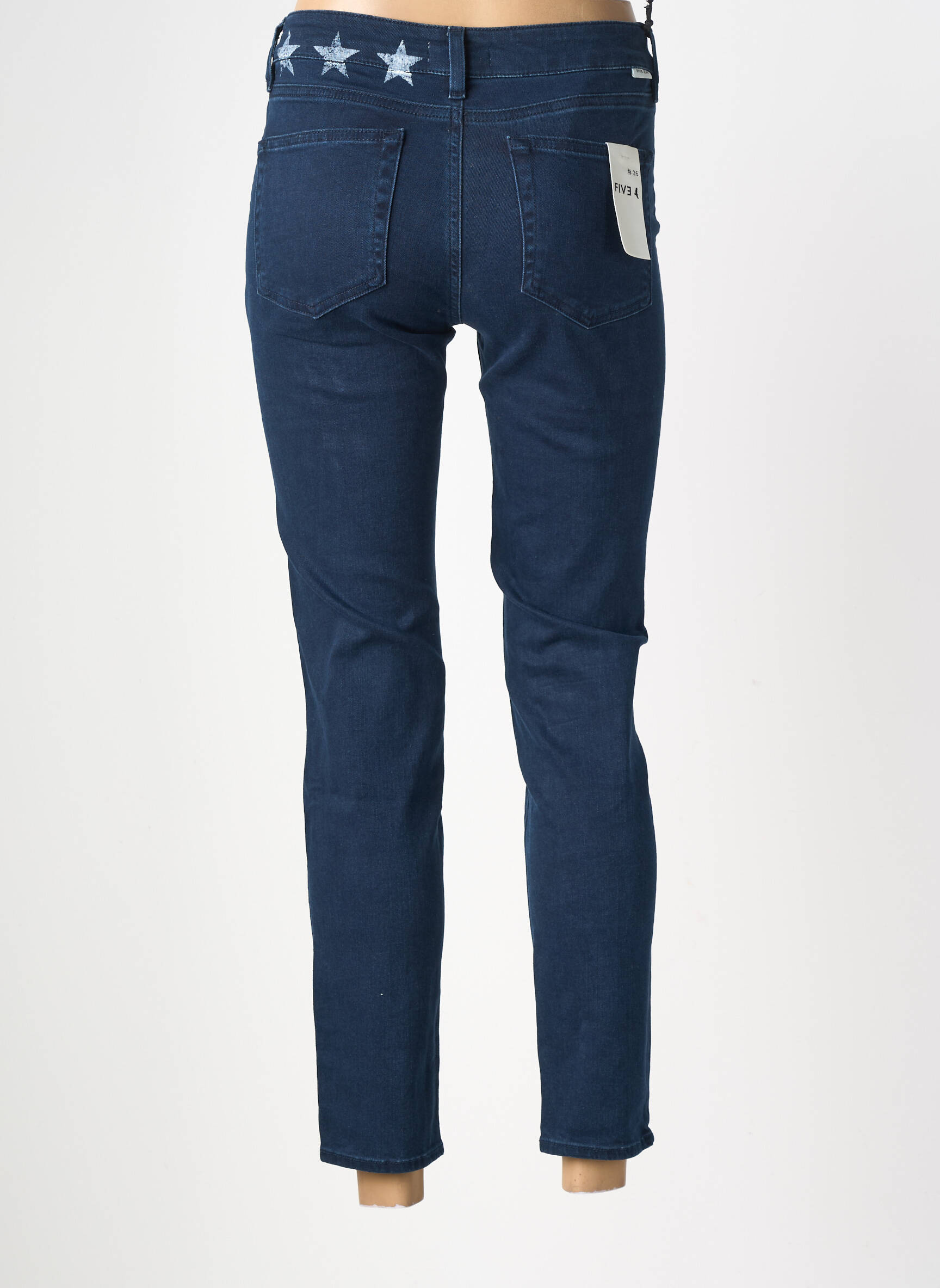 Jeans coupe slim tissage brut taille normale bleu FIVE femme