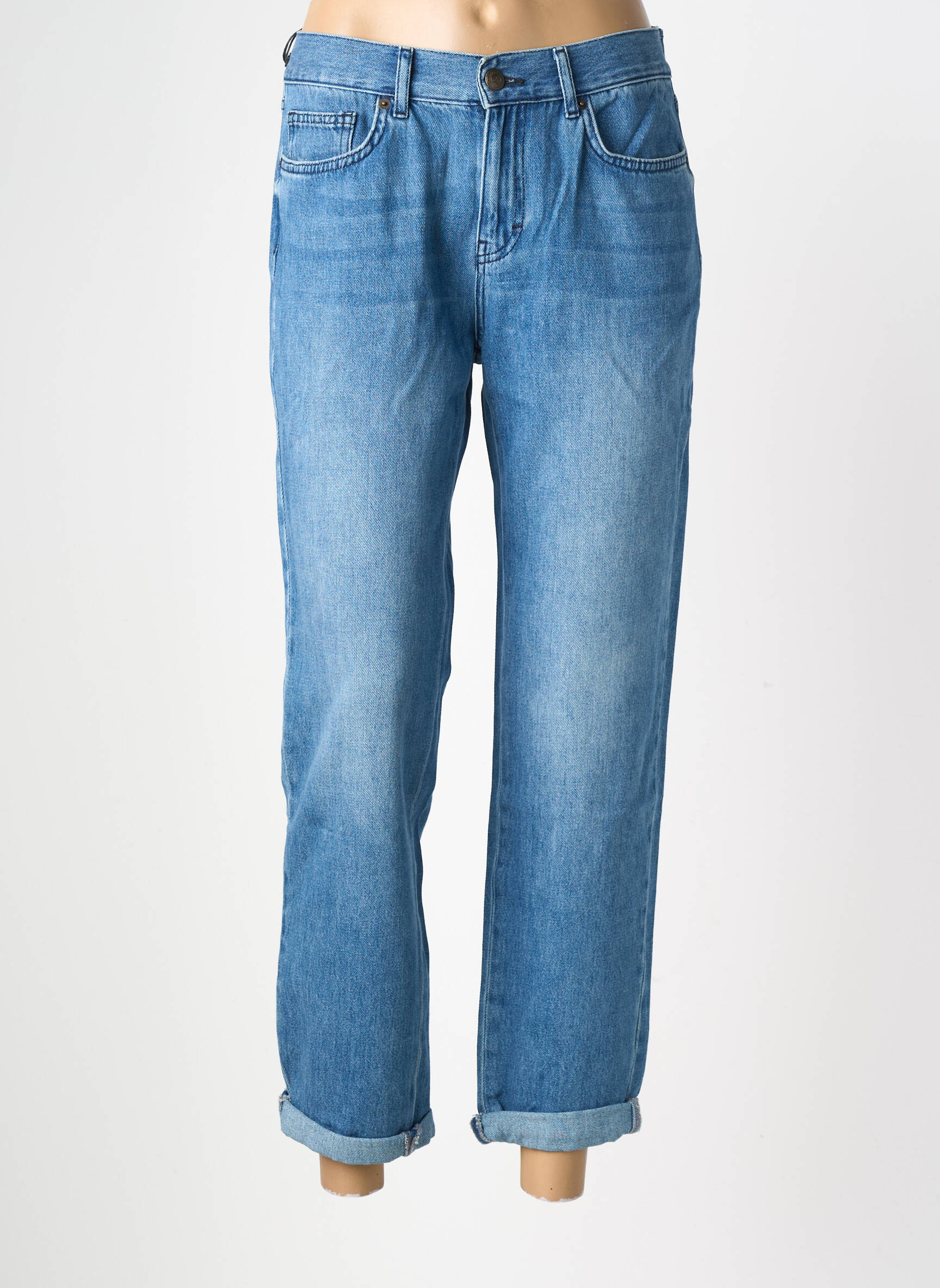 Jeans coupe droite taille normale taille normale bleu FIVE femme