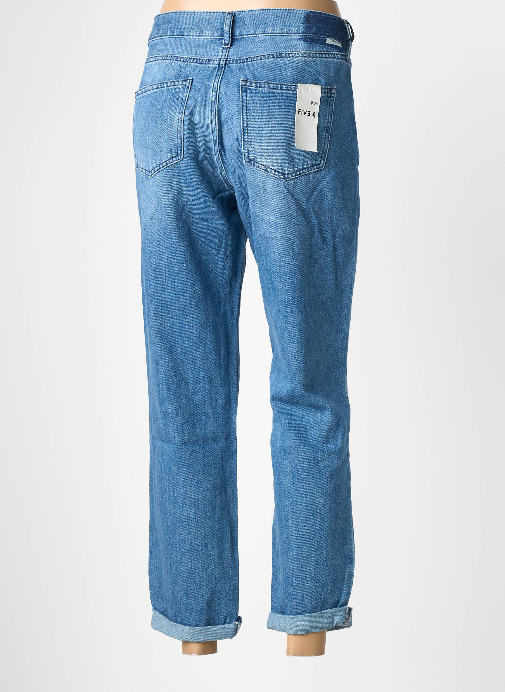Jeans coupe droite taille normale taille normale bleu FIVE femme