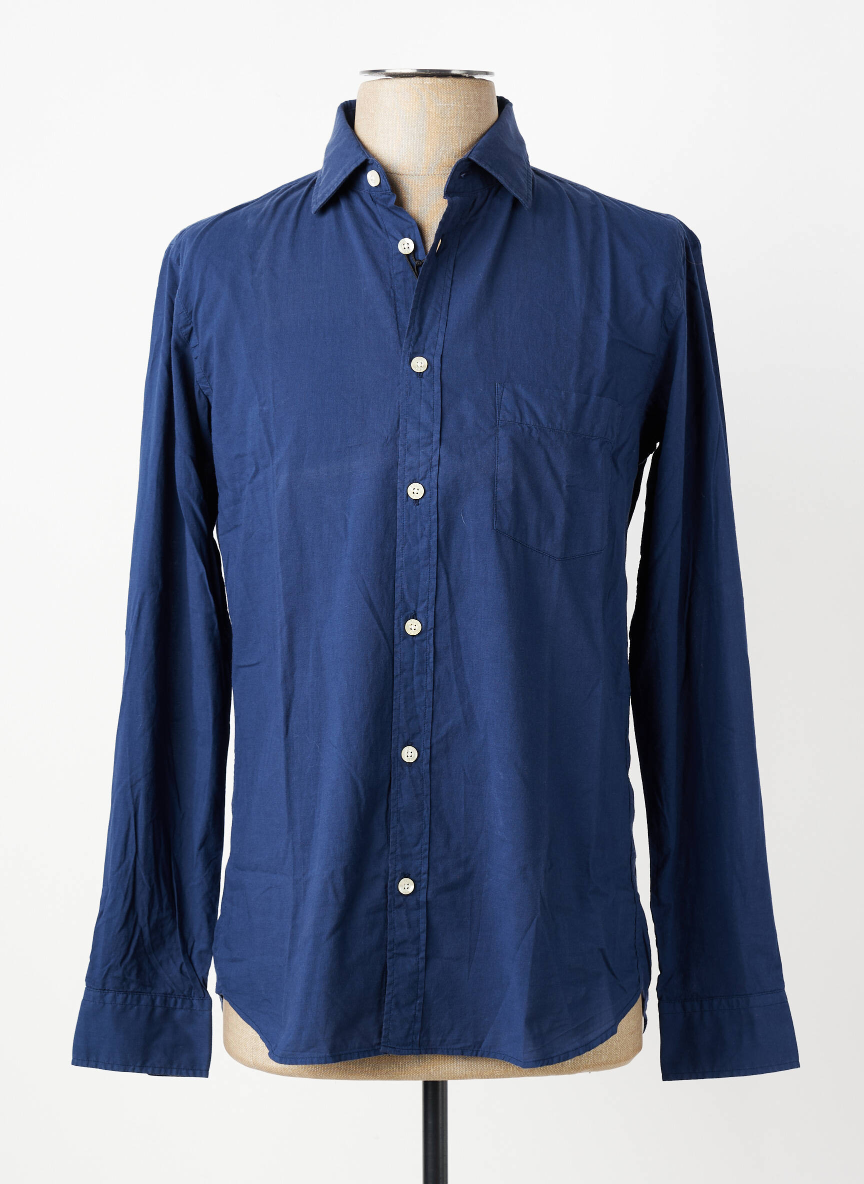 Chemise manches longues poches bleu ARTHUR homme