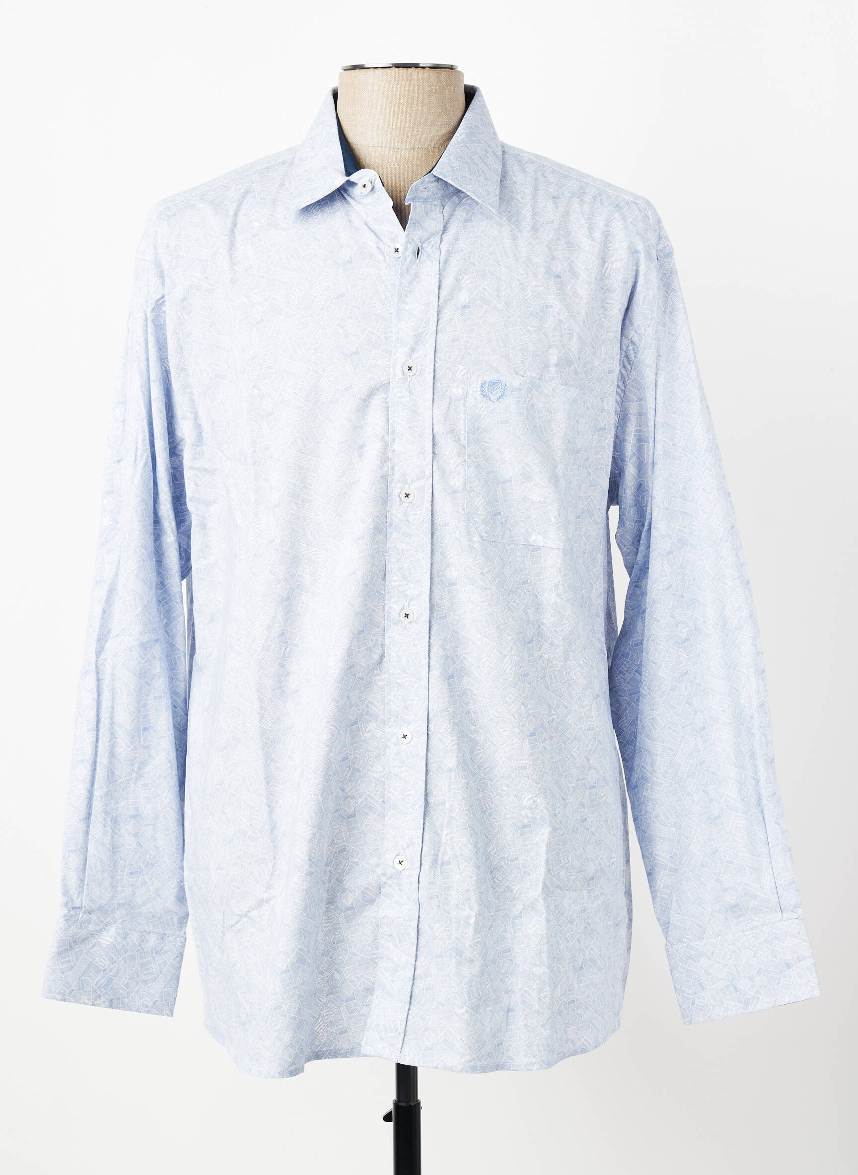 Chemise manches longues poches bleu ARMORIAL homme