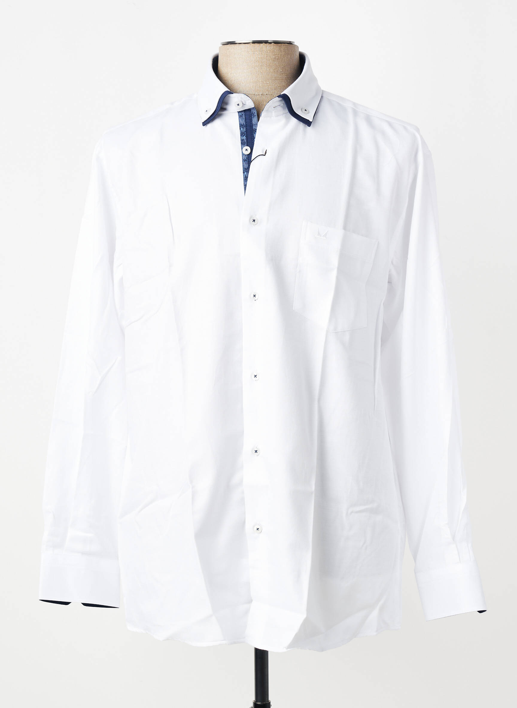 Chemise manches longues poches blanc LOUIS VICTOR homme