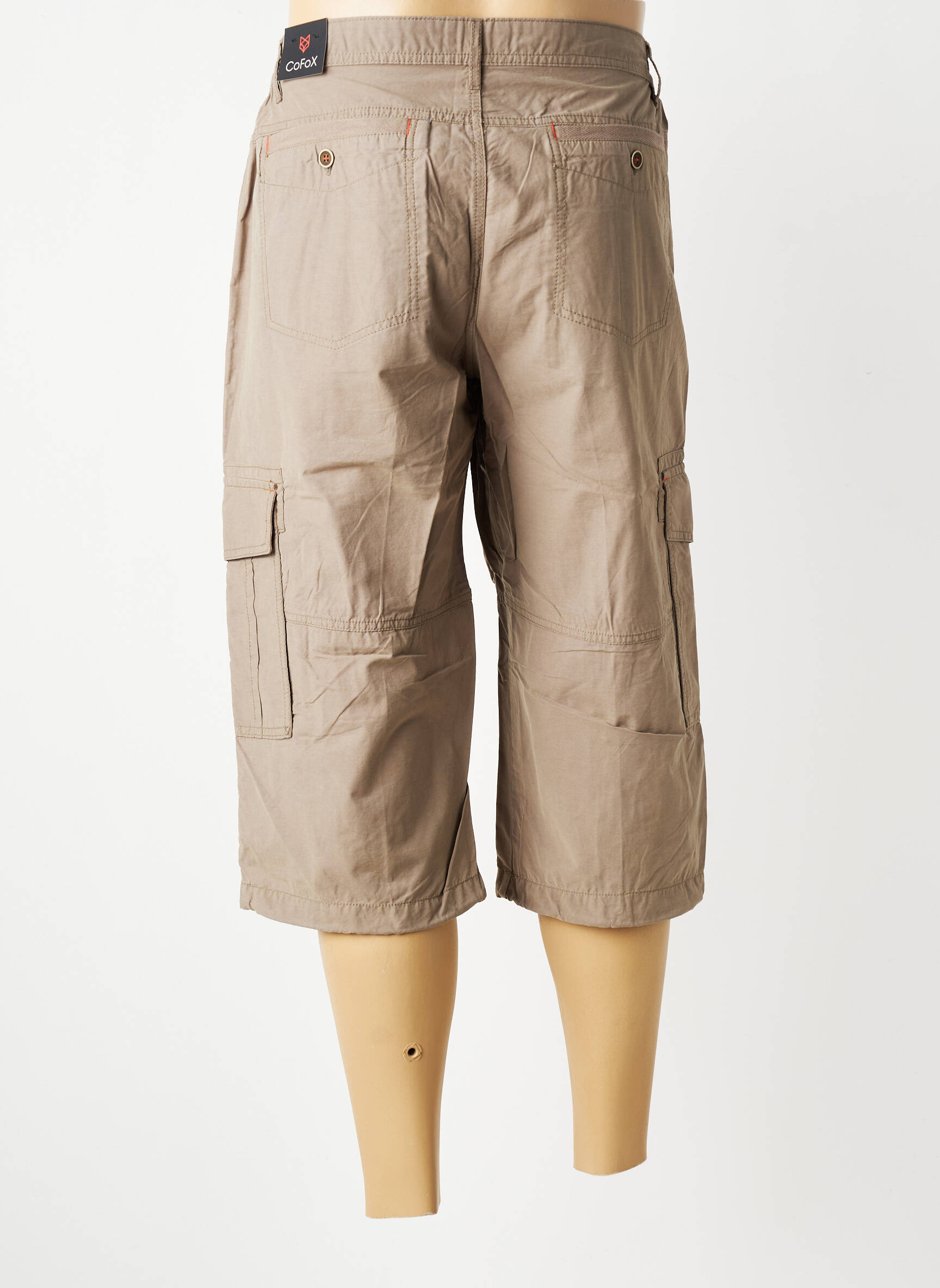Pantacourt tissage popeline taille normale marron COFOX homme