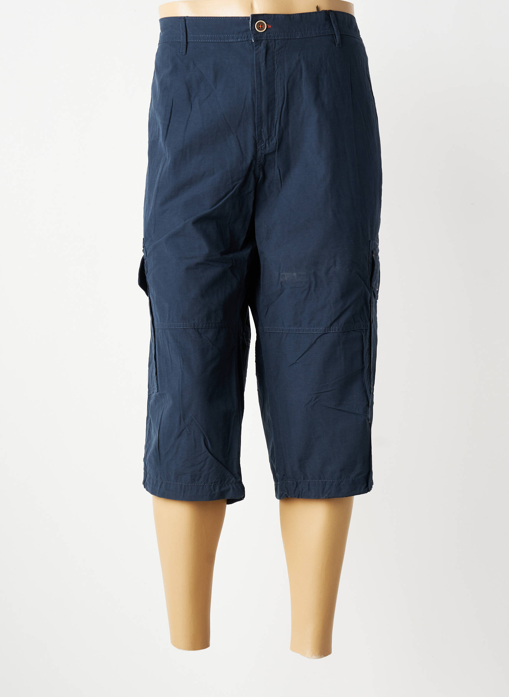 Pantacourt tissage popeline taille normale bleu COFOX homme
