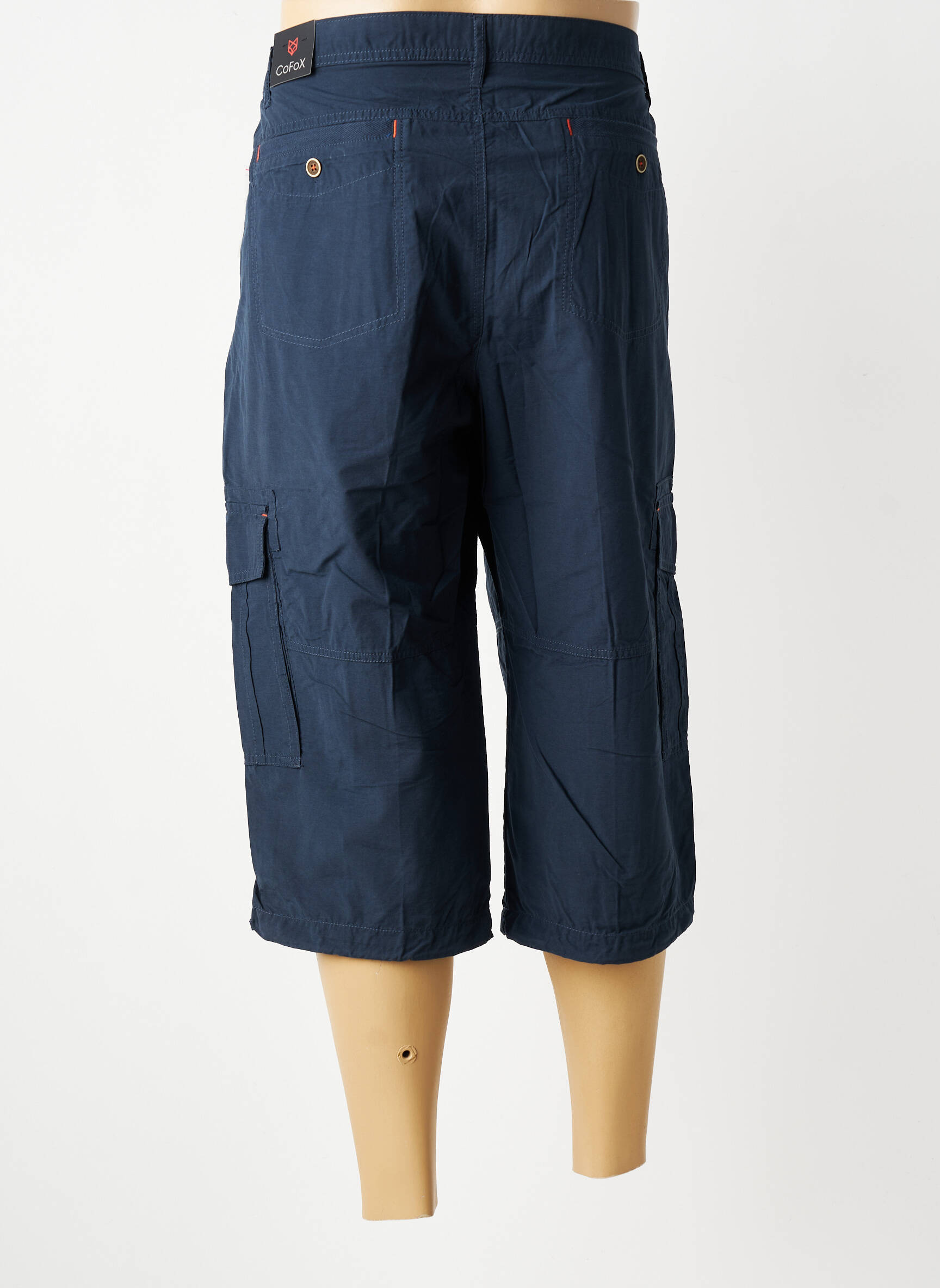 Pantacourt tissage popeline taille normale bleu COFOX homme