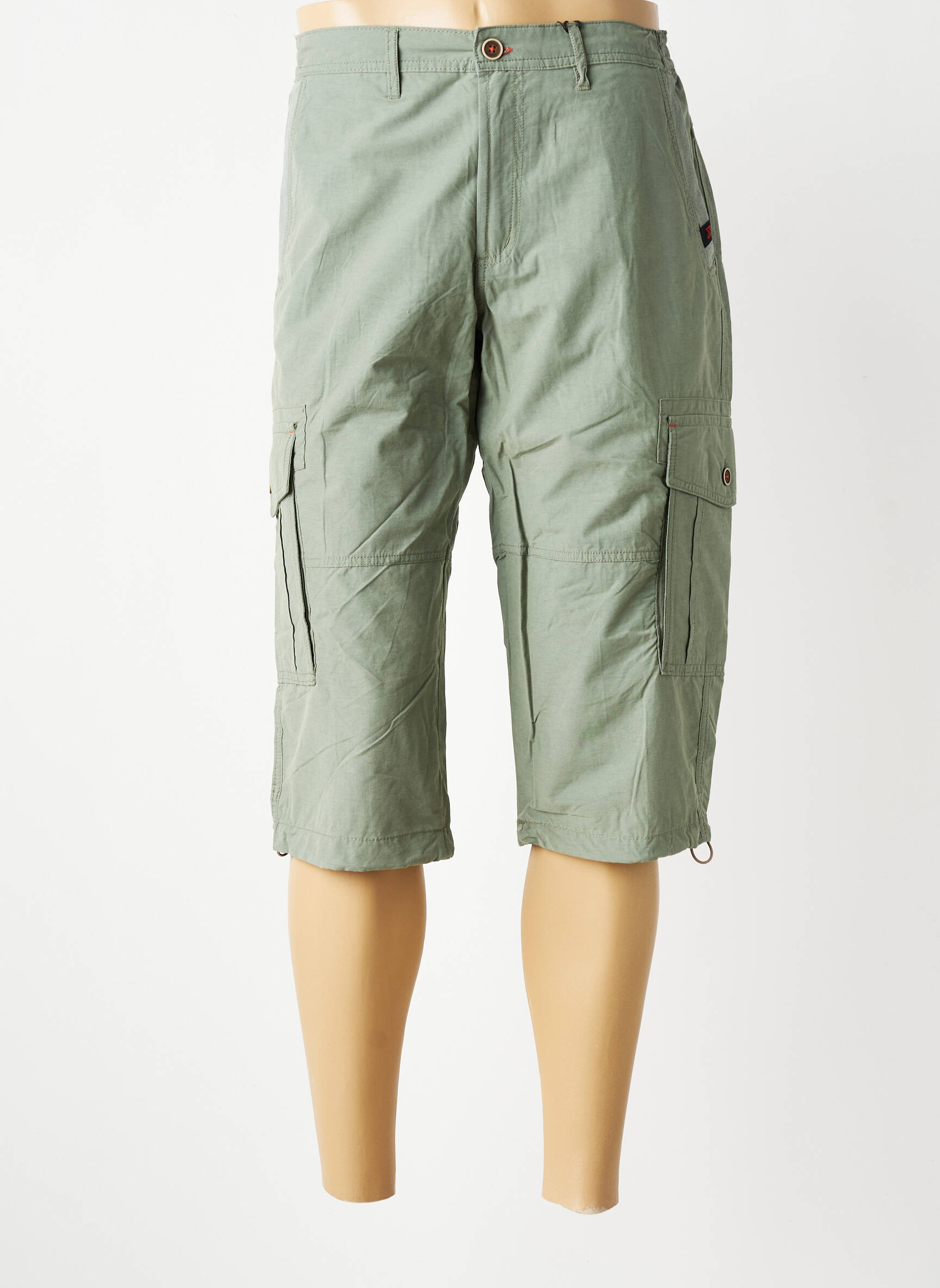 Pantacourt tissage popeline taille normale vert COFOX homme