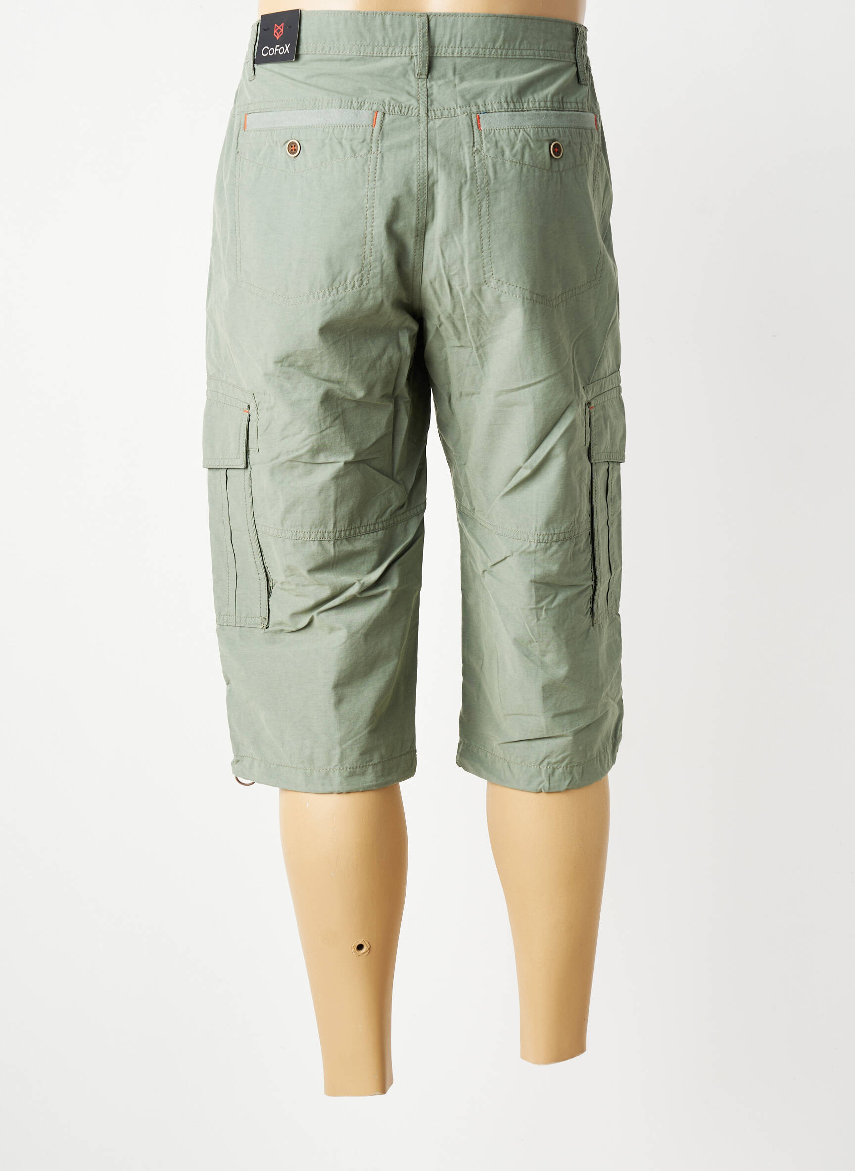 Pantacourt tissage popeline taille normale vert COFOX homme