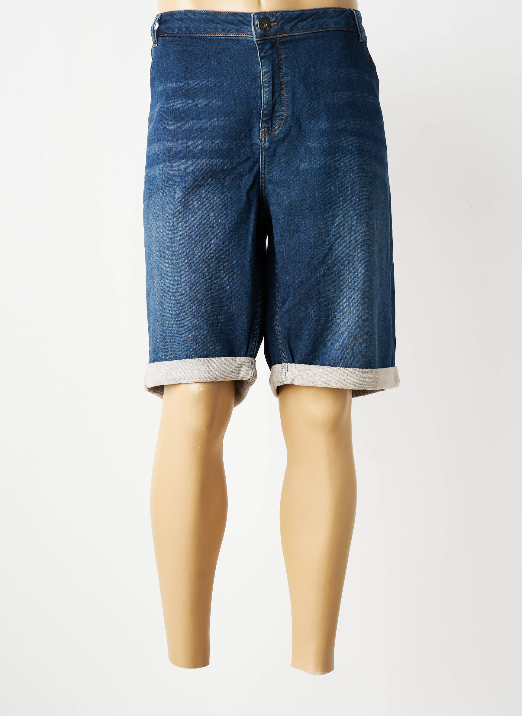Bermuda tissage denim taille normale bleu DELAHAYE homme