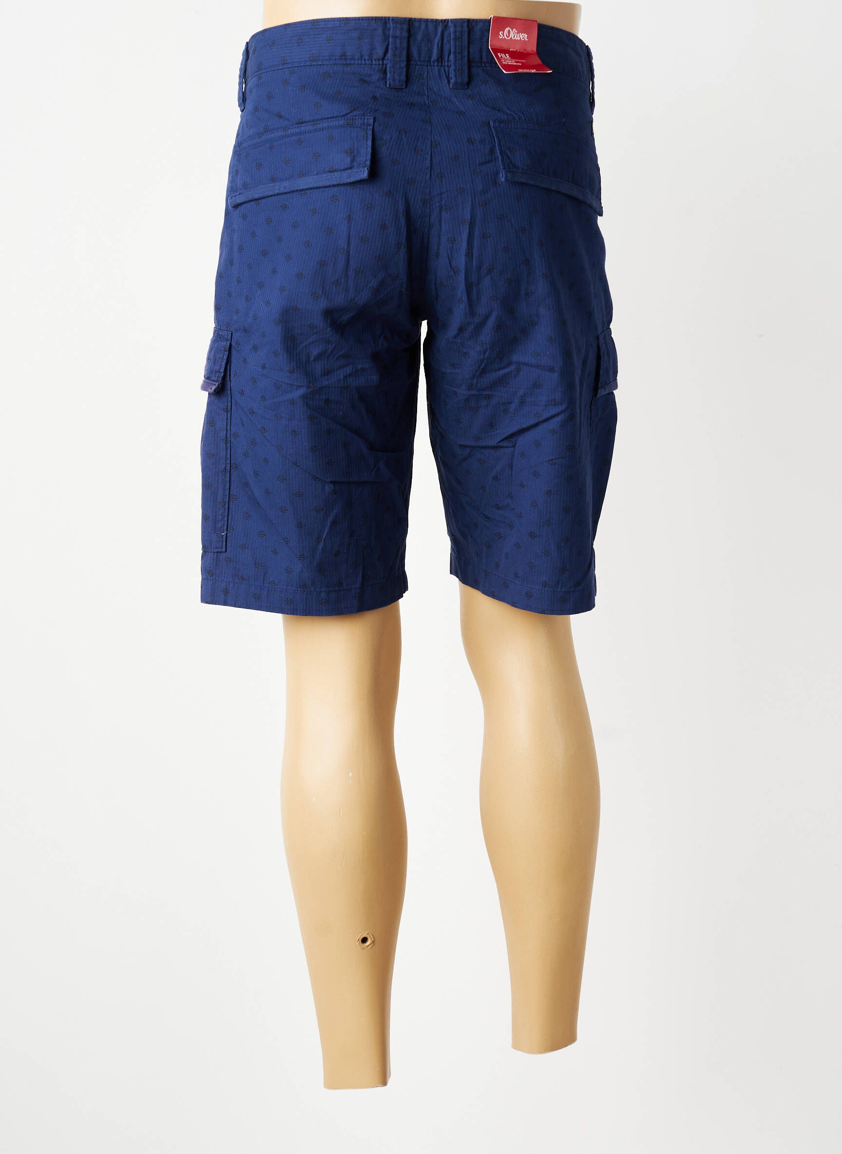 Bermuda tissage popeline taille normale bleu S.OLIVER homme